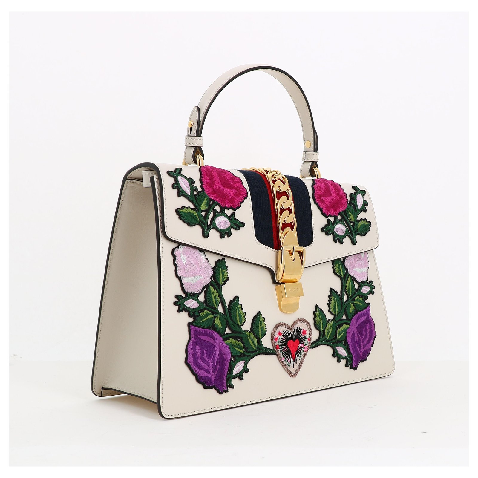 Gucci Sylvie White Leather ref.257700 - Joli Closet