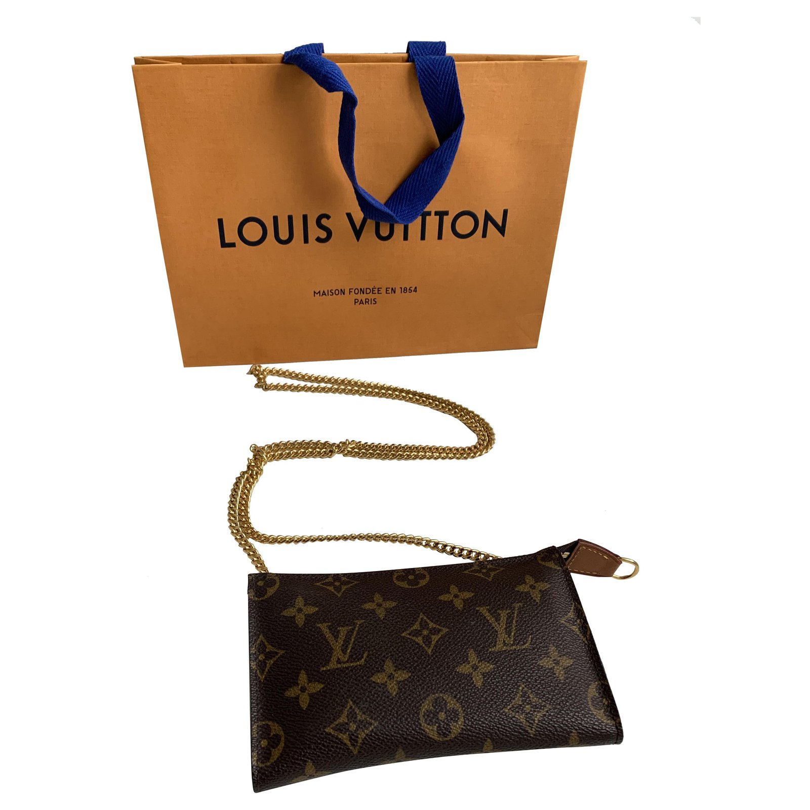 Louis Vuitton Clutch bags Brown Cloth ref.257940 - Joli Closet