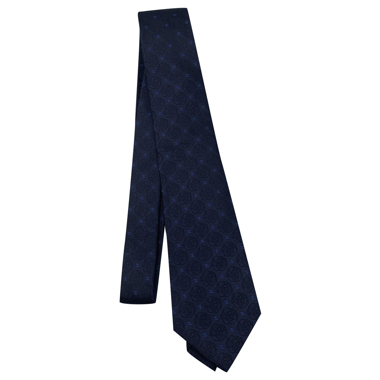 Chanel Ties Navy blue Silk ref.258250 - Joli Closet