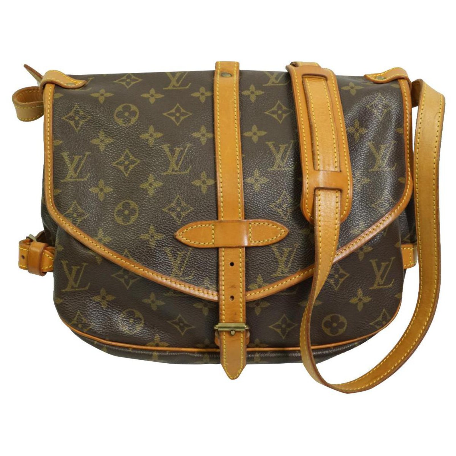 Louis Vuitton Monogram Canvas Saumur 30 Bag Brown Leather ref.258443 - Joli  Closet