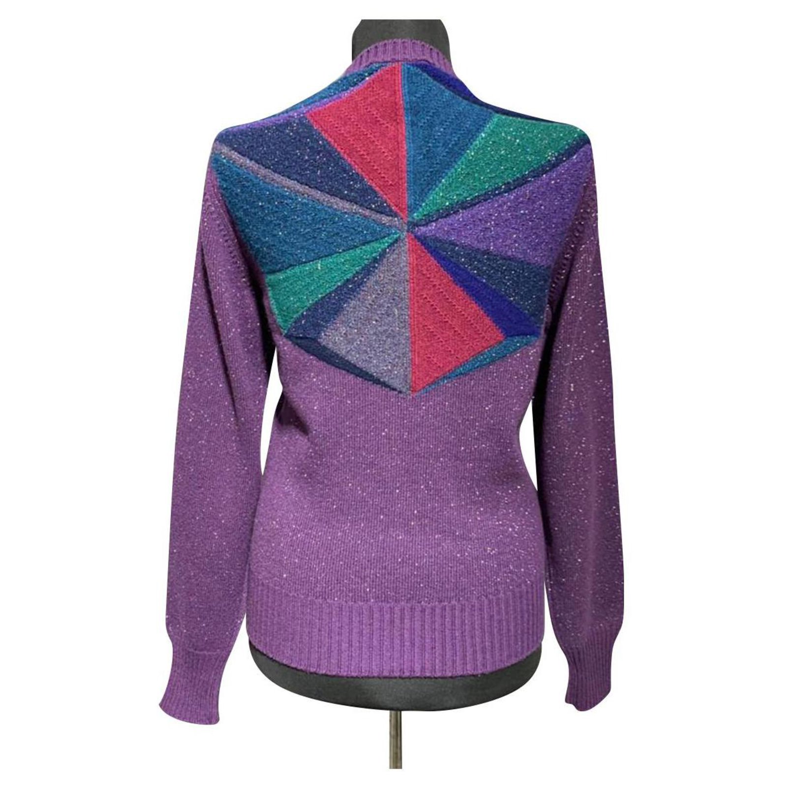 chanel purple cardigan