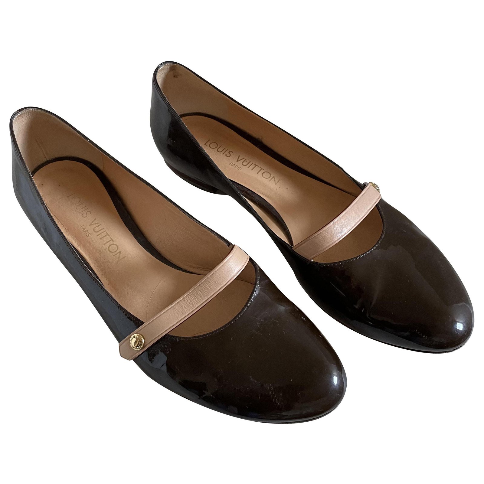 Louis Vuitton flat shoes Light brown Fur ref.259300 - Joli Closet
