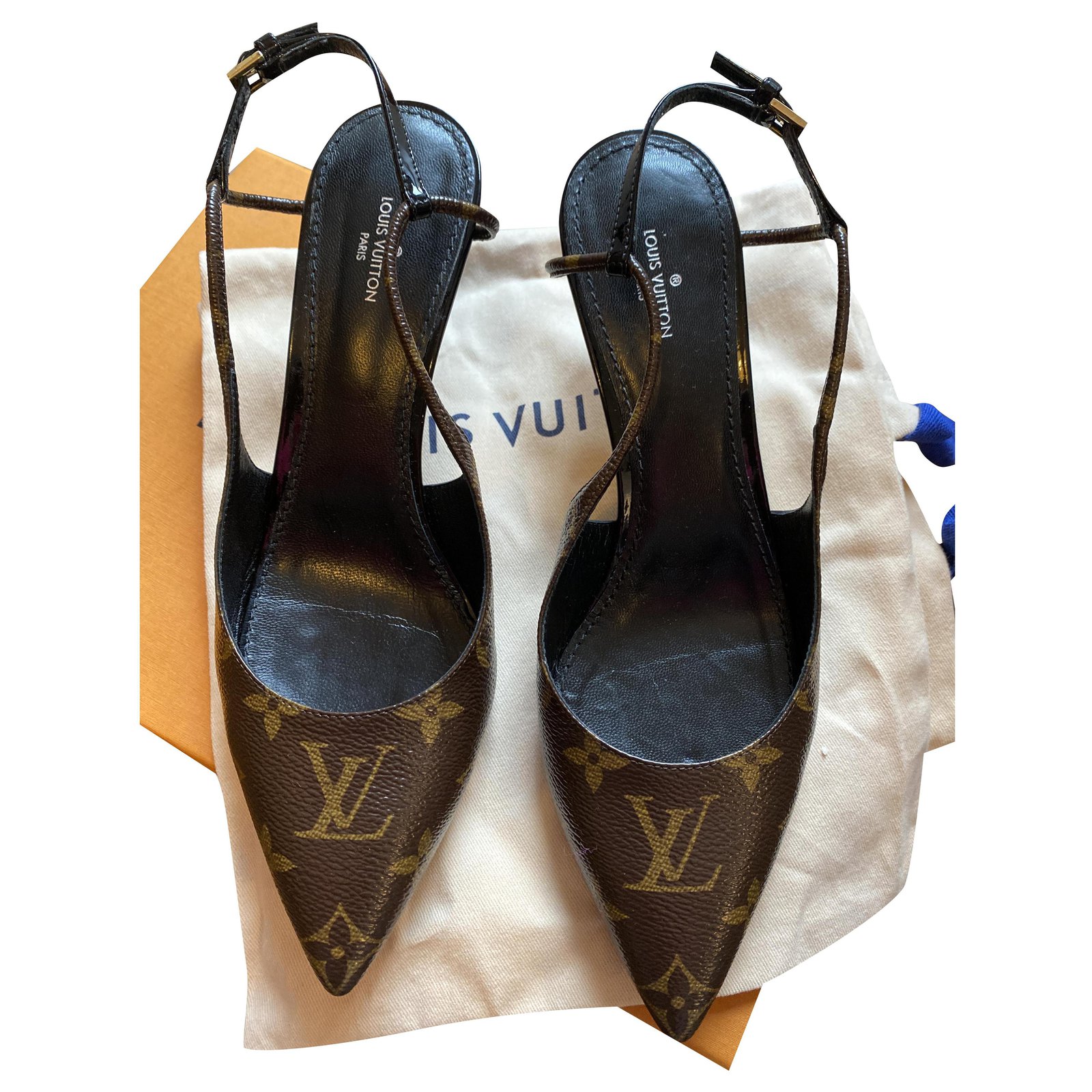 Louis Vuitton SALÓN DESTALONATE CHÉRIE ZAPATO Dark brown Fur ref.259687 -  Joli Closet