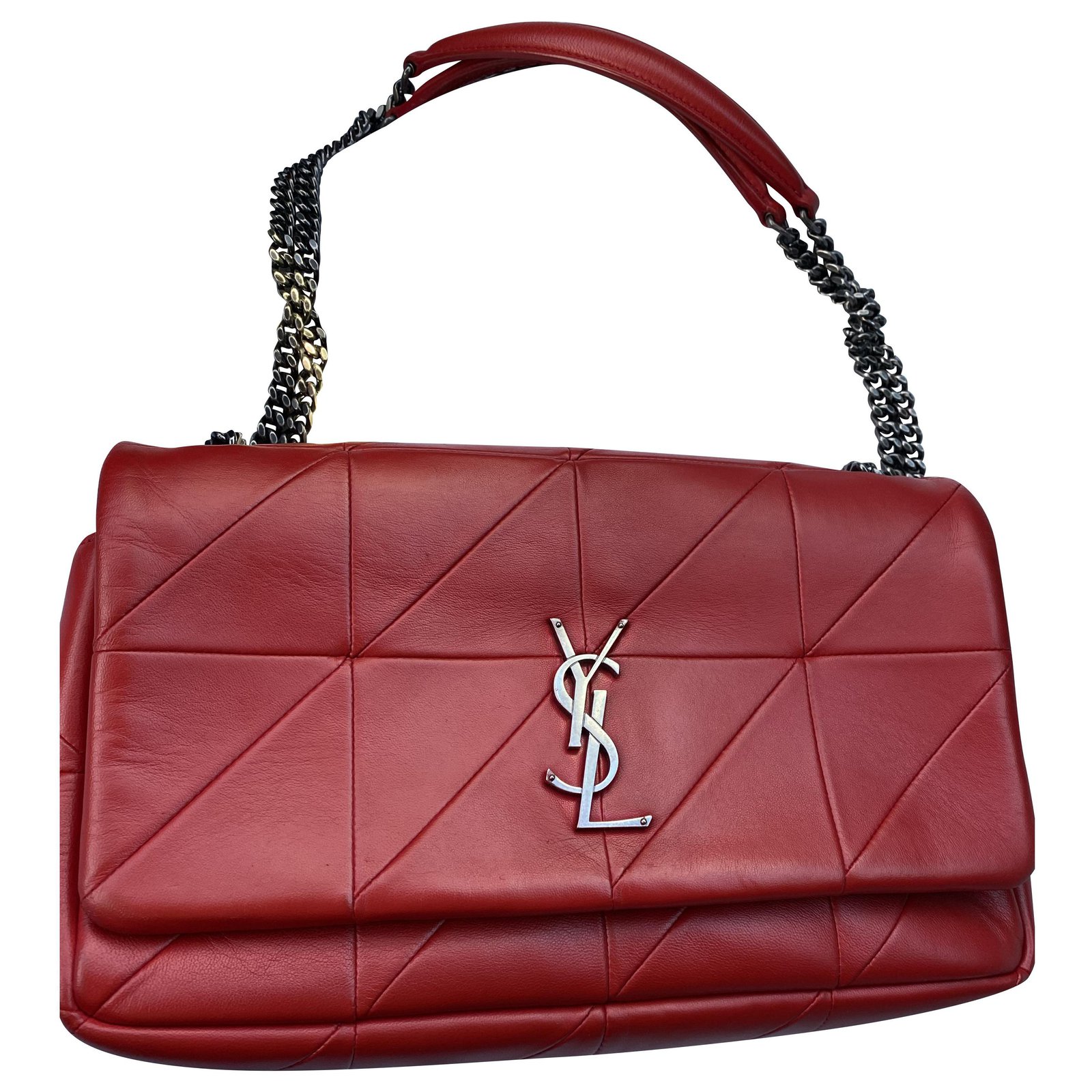 Brown Jamie medium YSL-logo puffer leather shoulder bag, Saint Laurent