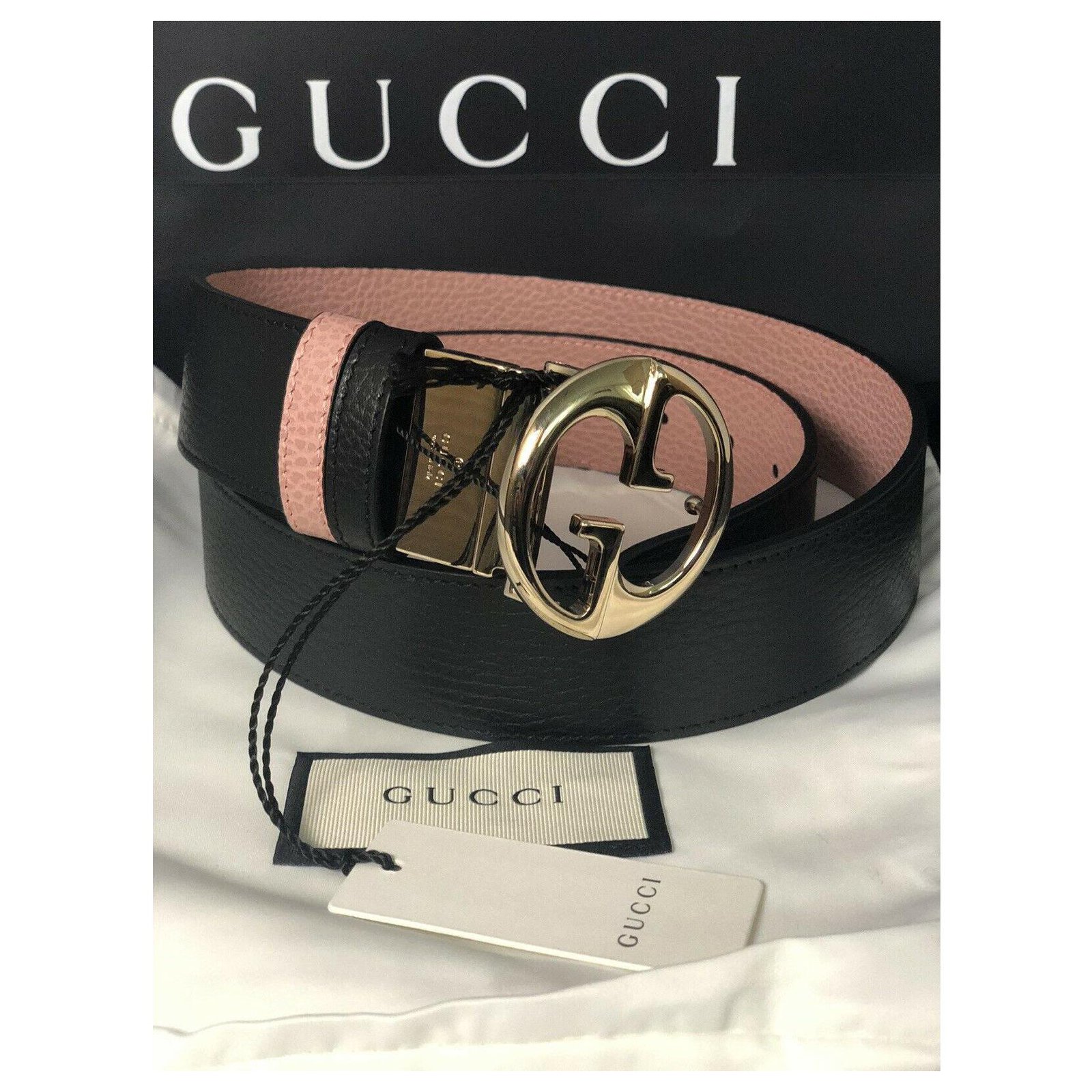 Gucci belt Black Leather ref.73931 - Joli Closet