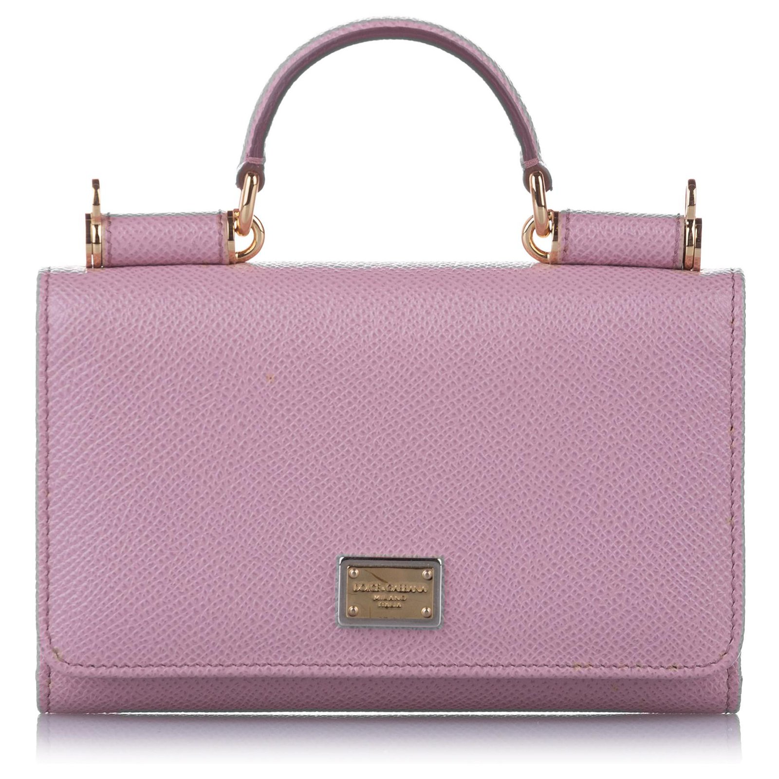 Sicily leather crossbody bag Dolce & Gabbana Pink in Leather