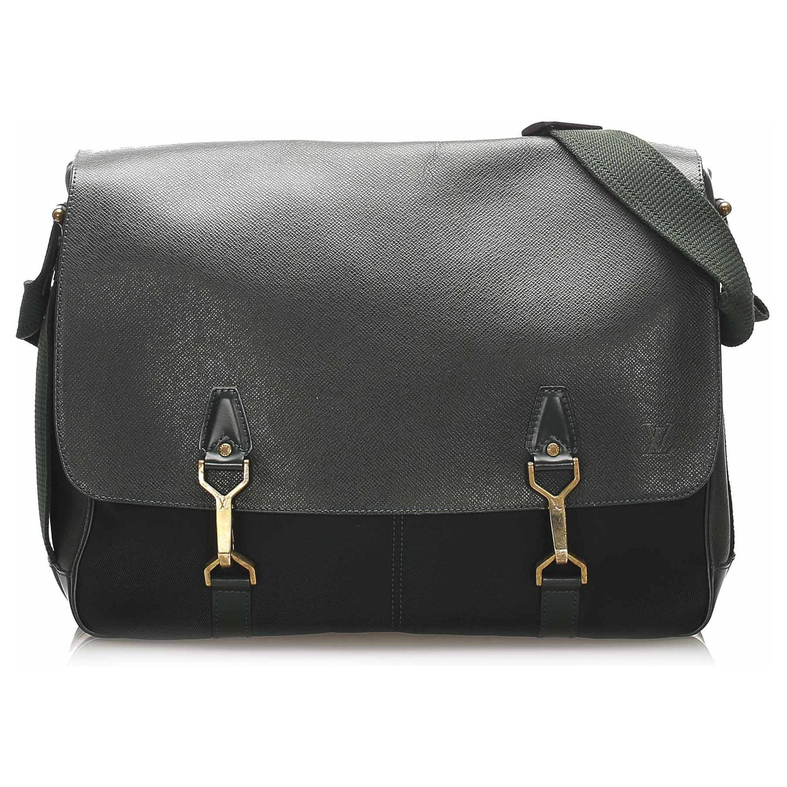 Louis Vuitton, Bags, Louis Vuitton Dark Green Taiga Leather Dersou Bag