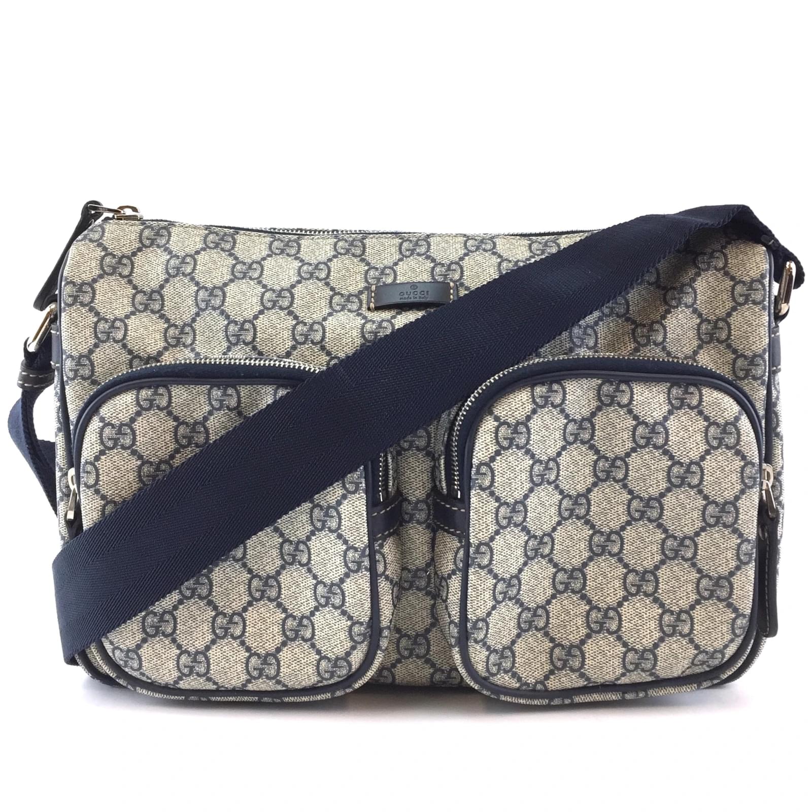 Gucci GG Messenger Bag Beige Supreme Black Coated Canvas ref.261159 - Joli  Closet