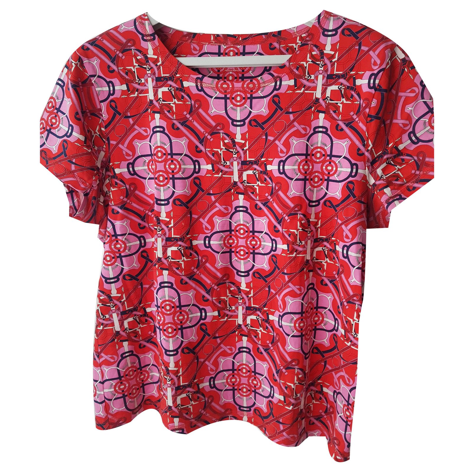 Kelly Hermès Tee shirt hermes Red Cotton ref.261178 - Joli Closet