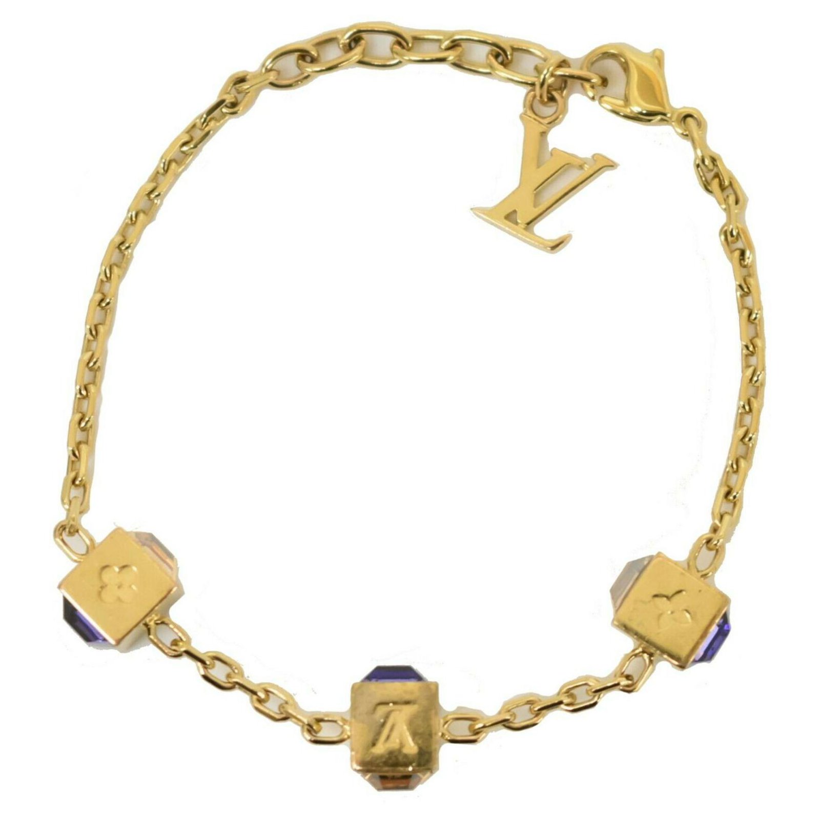 gold plated lv bracelet