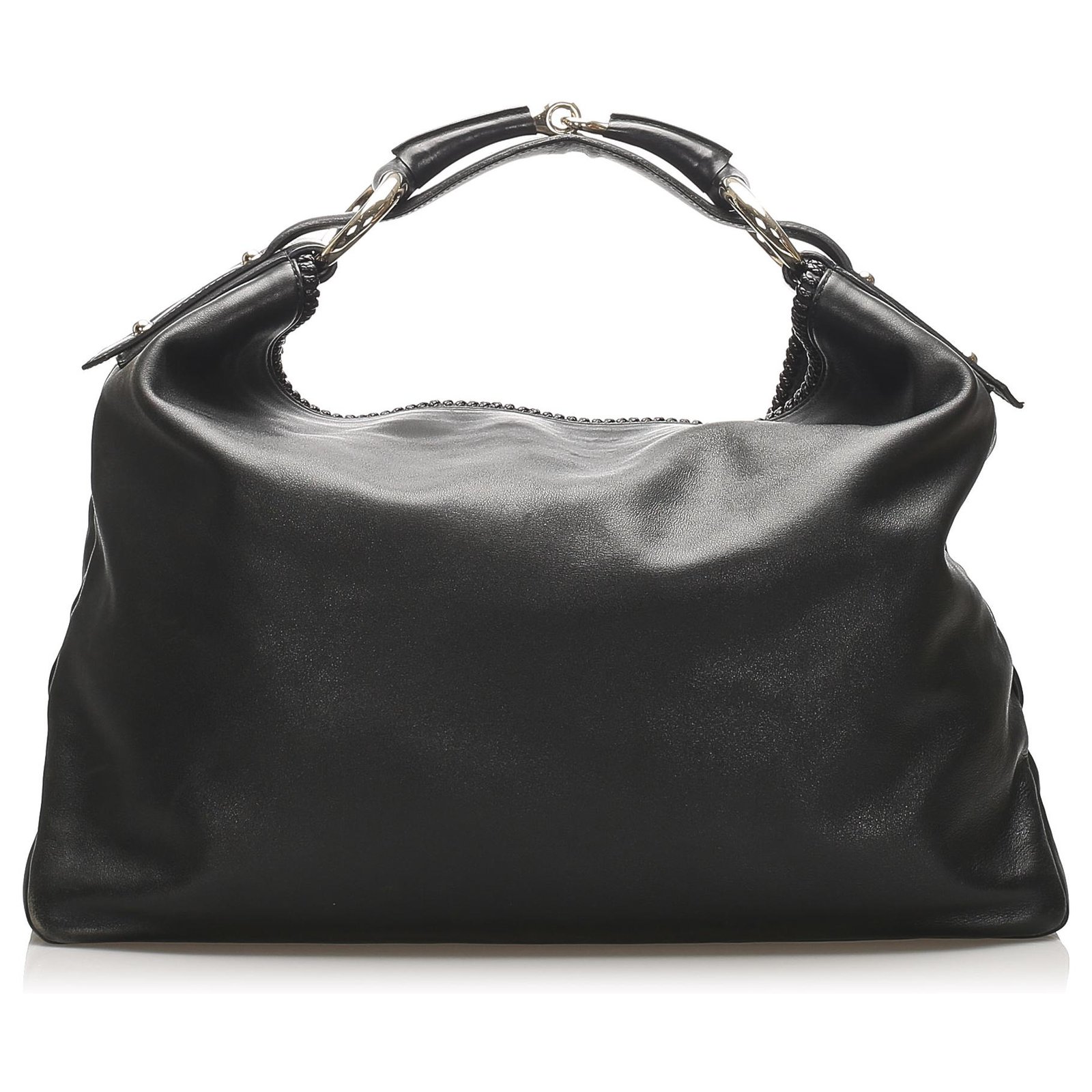 Gucci Black Horsebit Leather Hobo Bag Pony-style calfskin ref.261278 ...