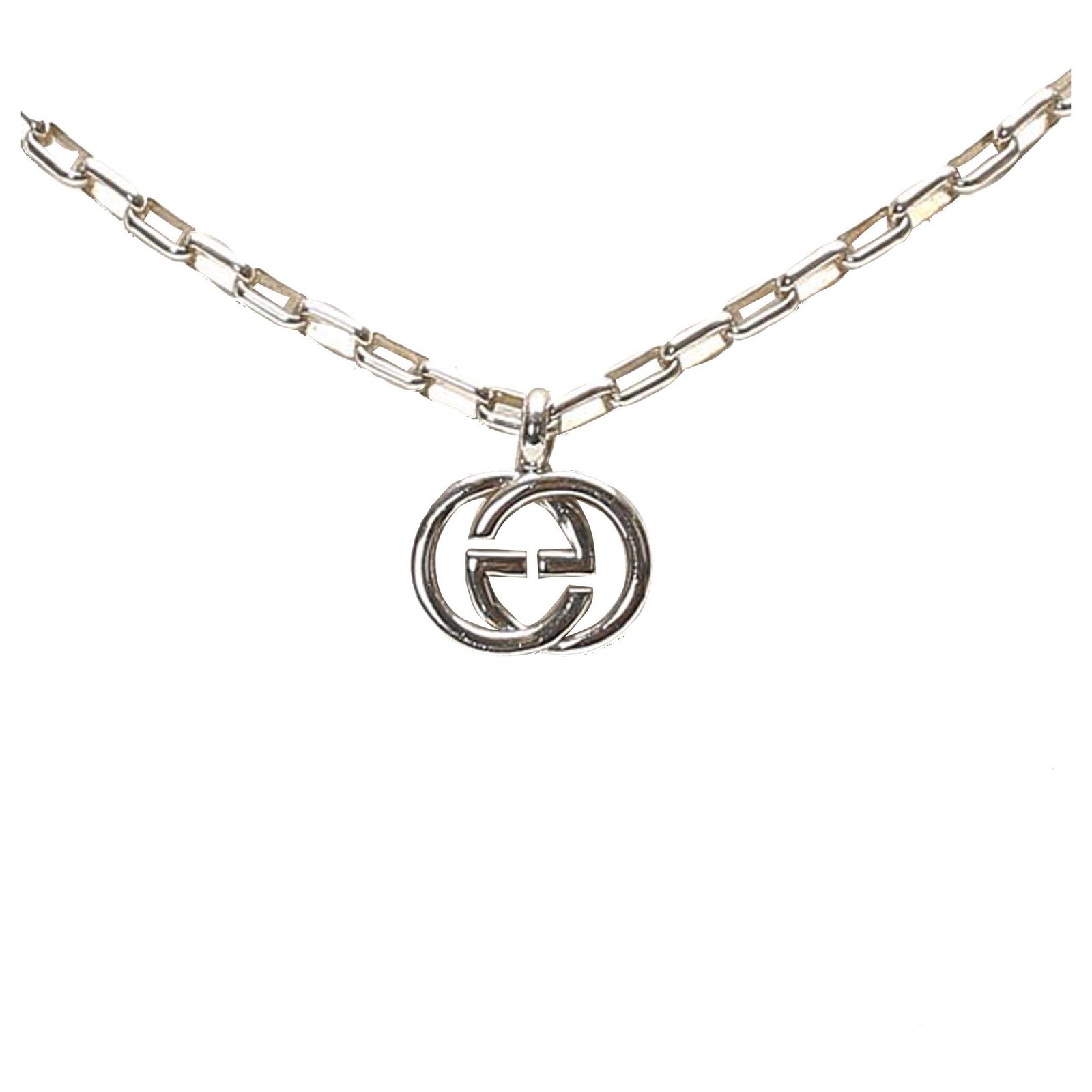 Gucci Silver Interlocking GG Necklace