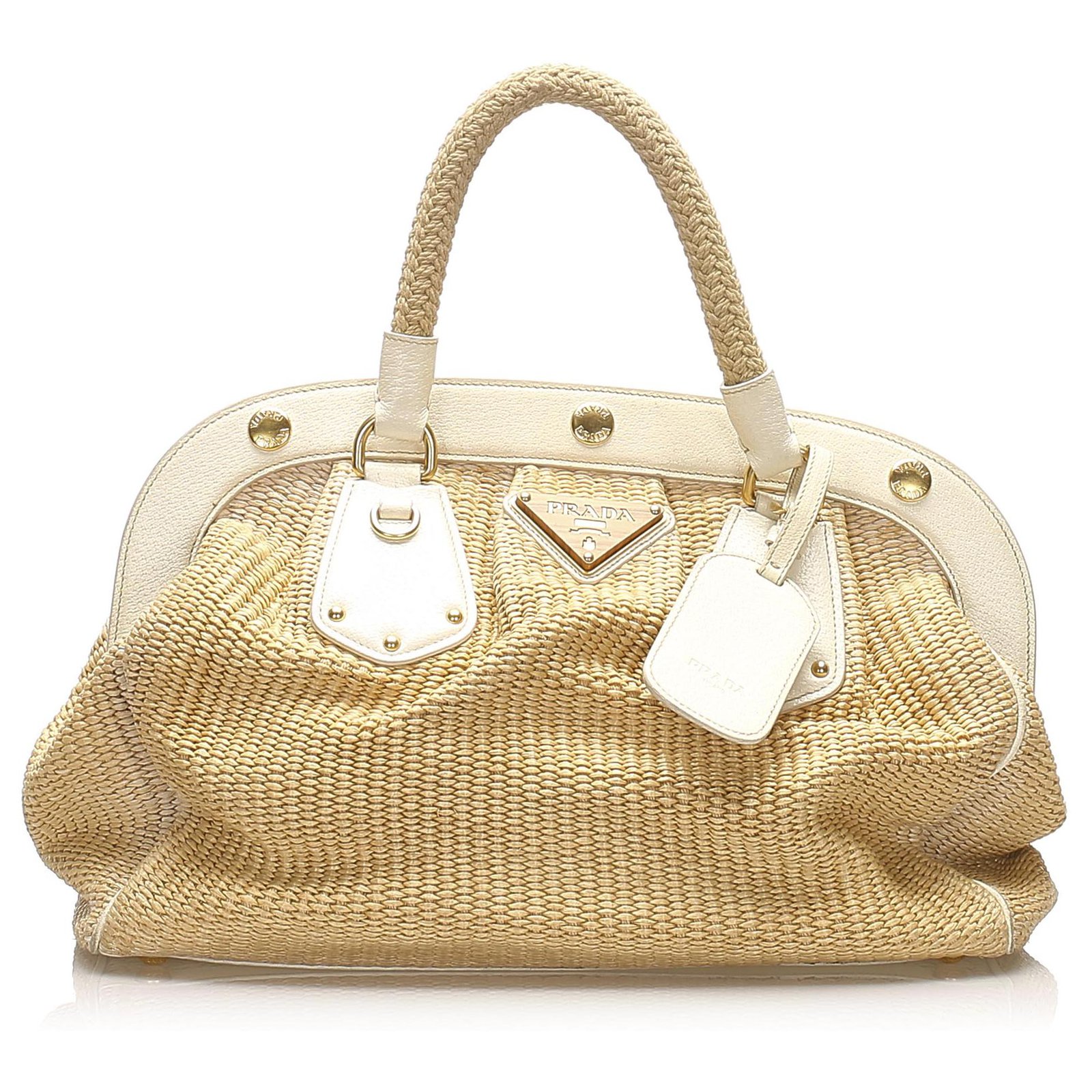 prada straw bolsa