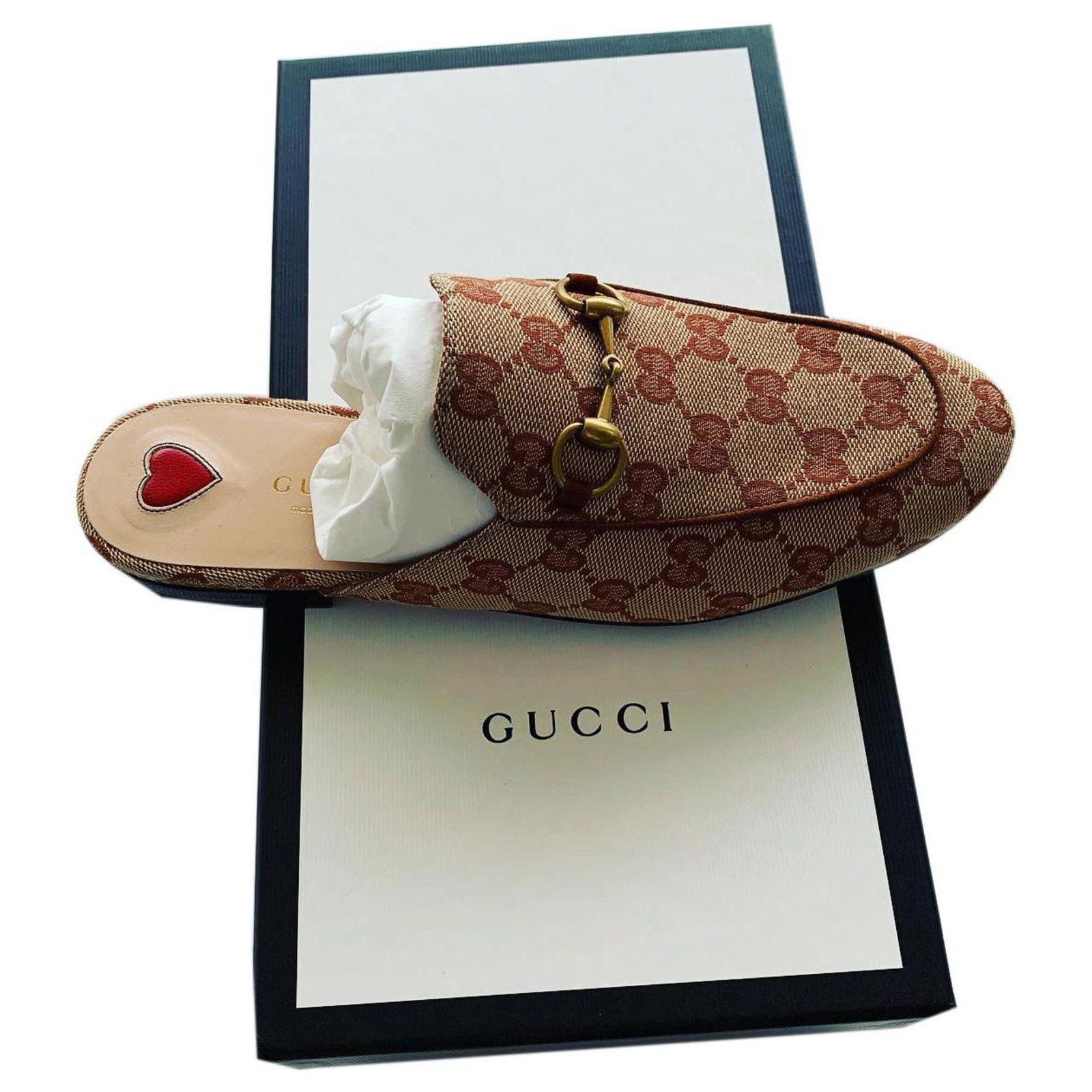 gucci print mules