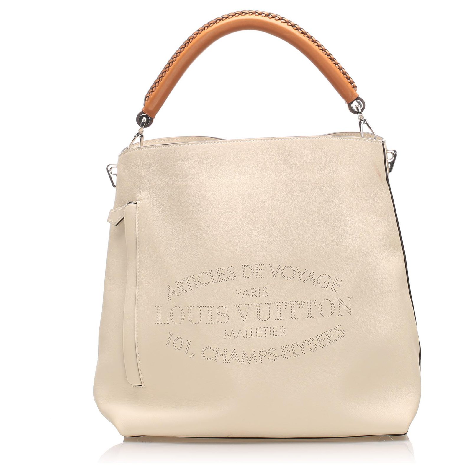Louis Vuitton White Voyage Bagatelle Leather Satchel ref.262399