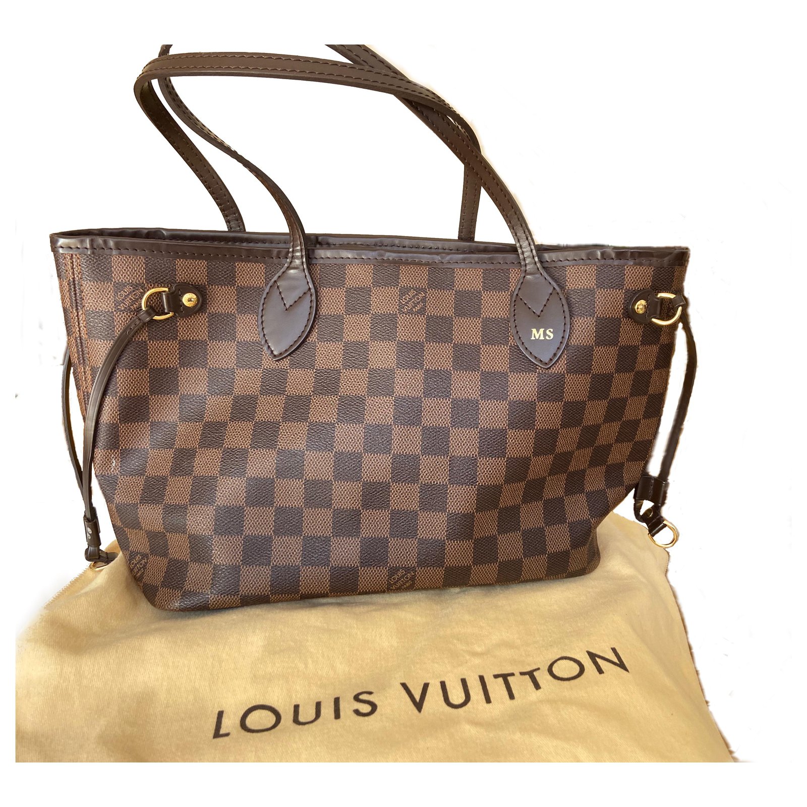 Louis Vuitton Neverfull PM Damier Ebene Dark brown Fur ref.263043