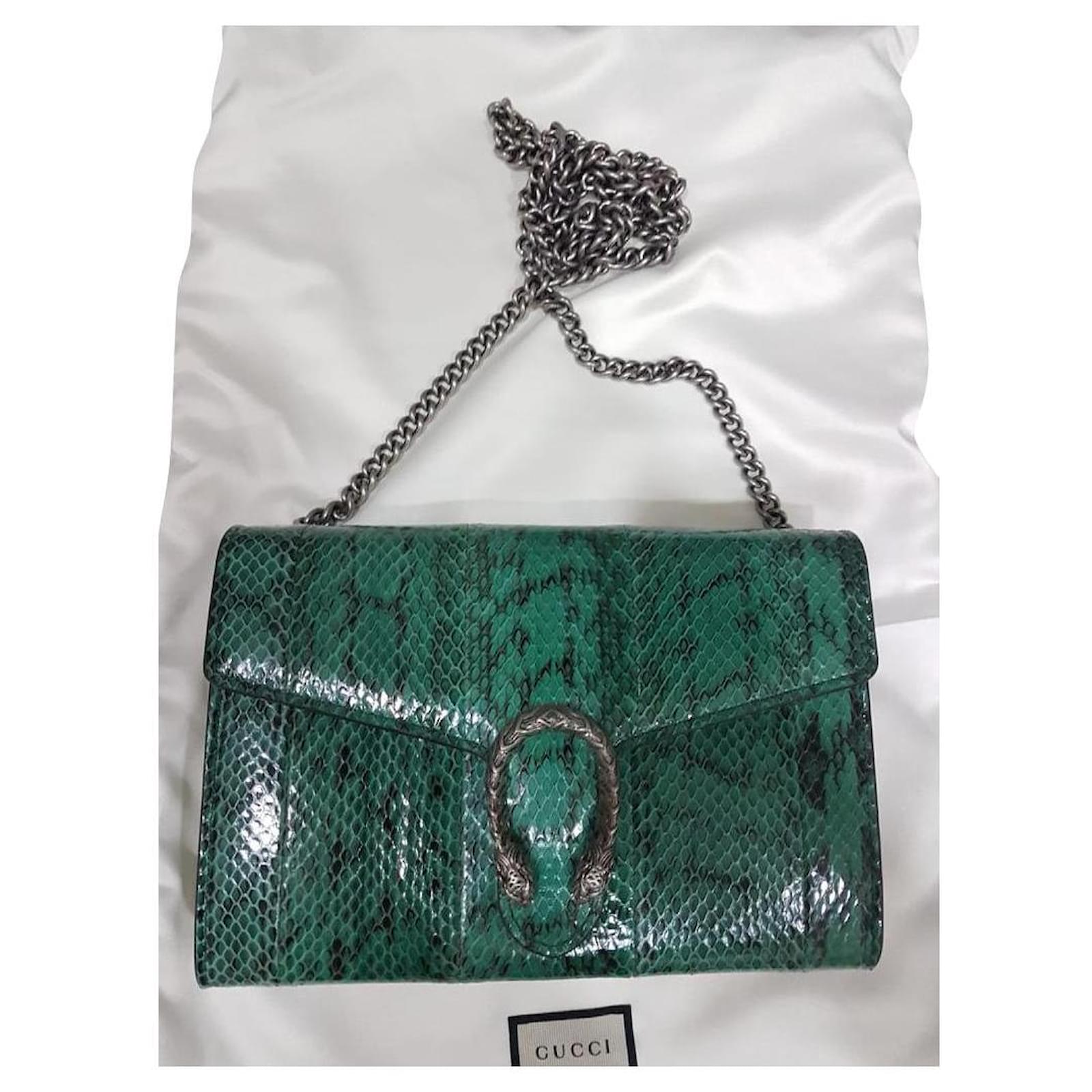 Gucci Pochette Verde scuro Pitone Joli Closet