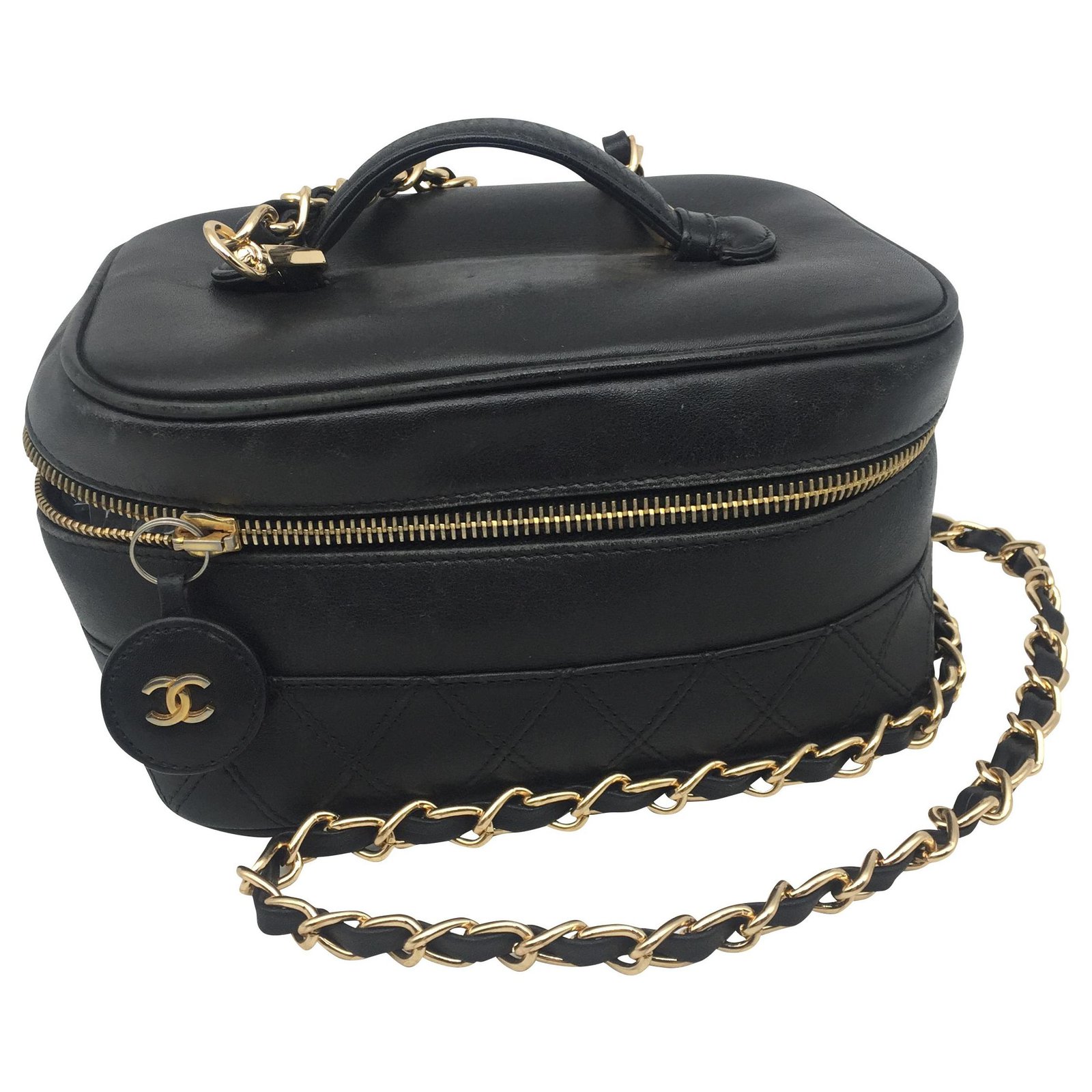 Chanel Vanity Black Leather ref.263841 - Joli Closet