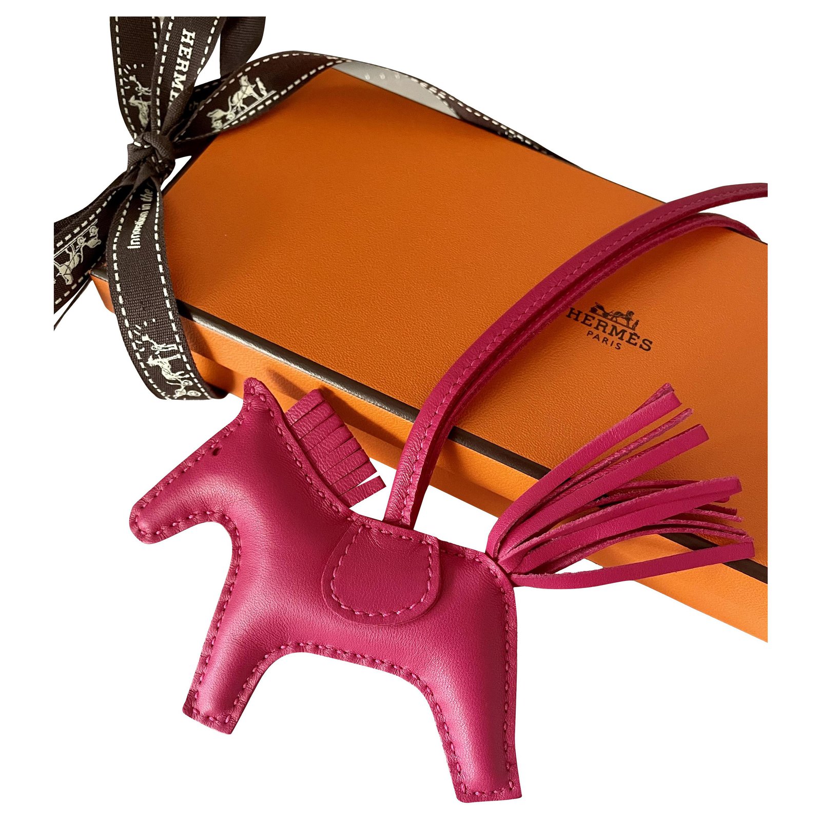 Hermes Bag Charm Rodeo PM Pink in Leather - US