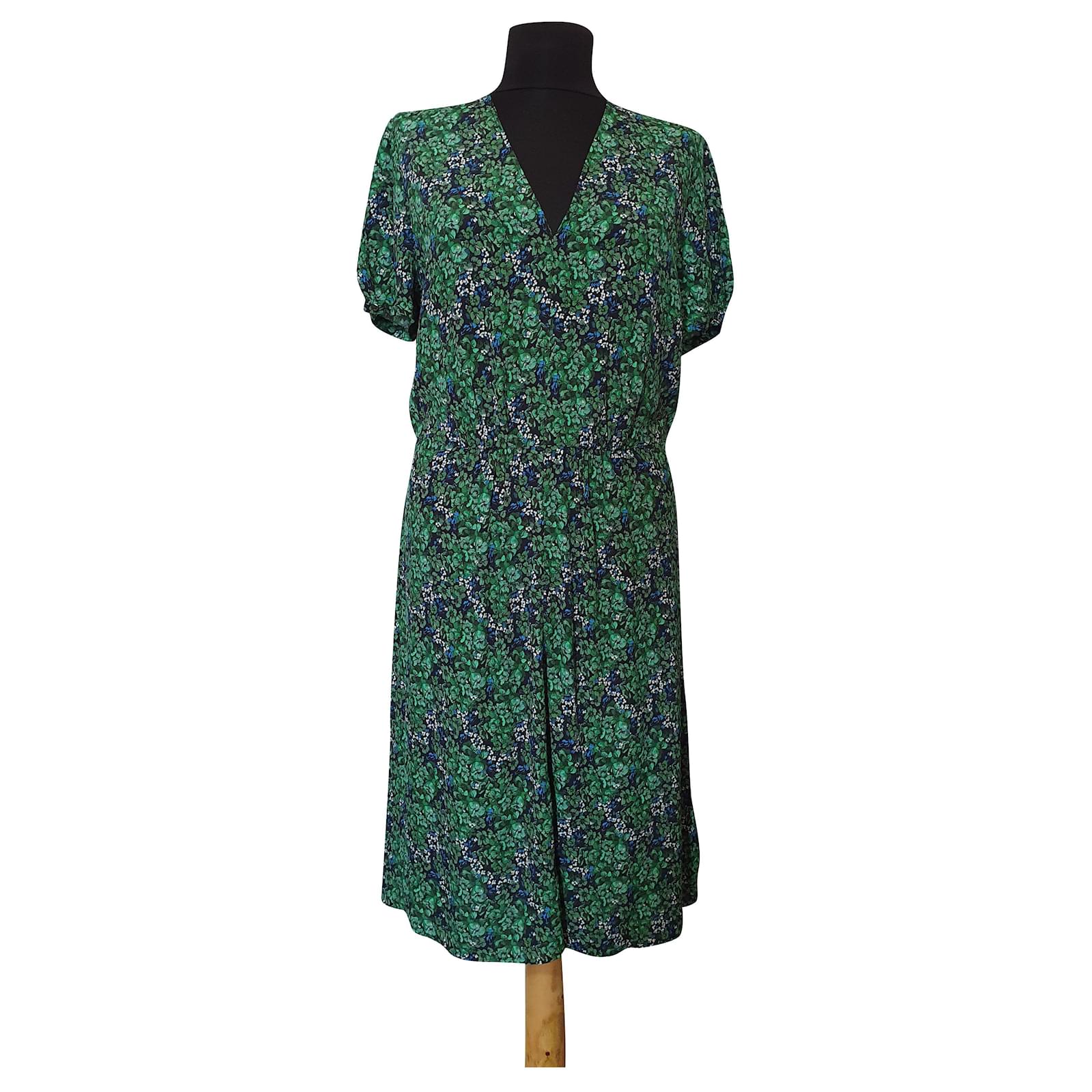 green lace boho dress Linen Viscose Stitch Dress