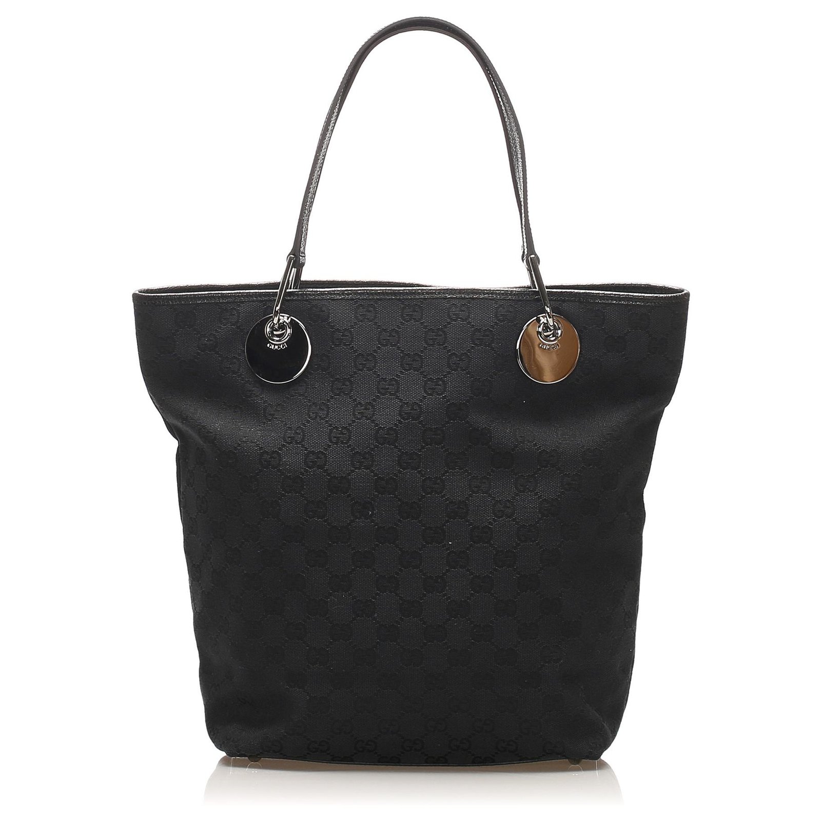 gucci black monogram tote bag