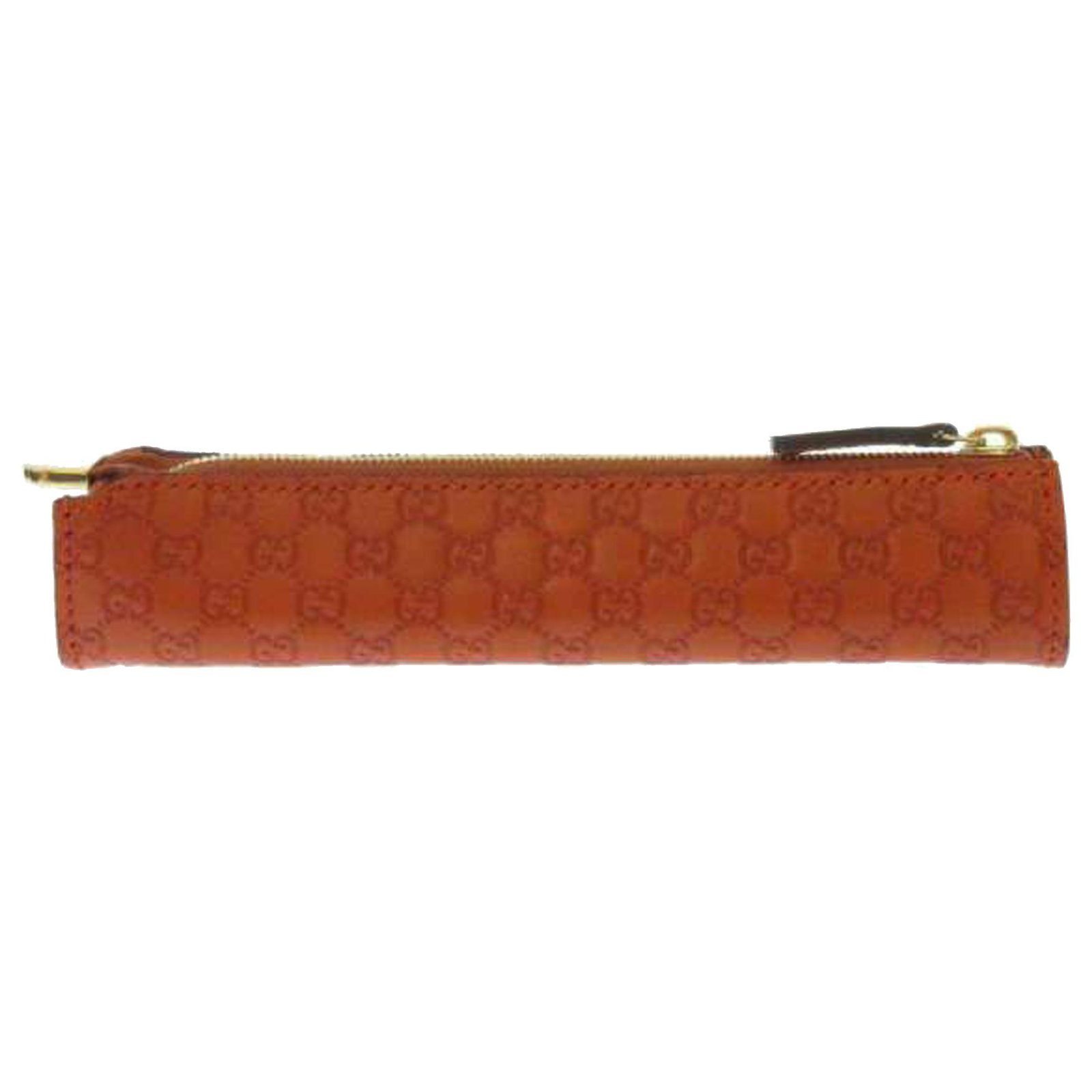 Gucci Orange Microguccissima Pencil Case Leather Pony-style calfskin  ref.264375 - Joli Closet