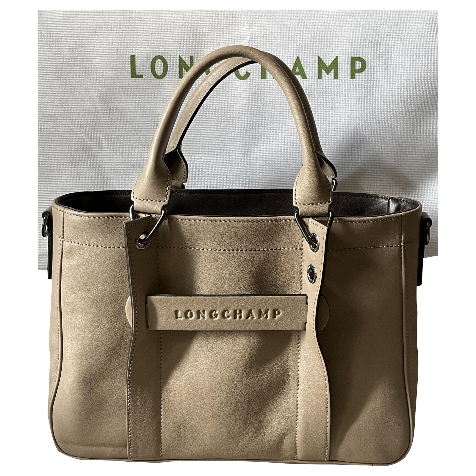Longchamp bag 3D size S NEW color Mink Beige Leather ref.264467 - Joli  Closet