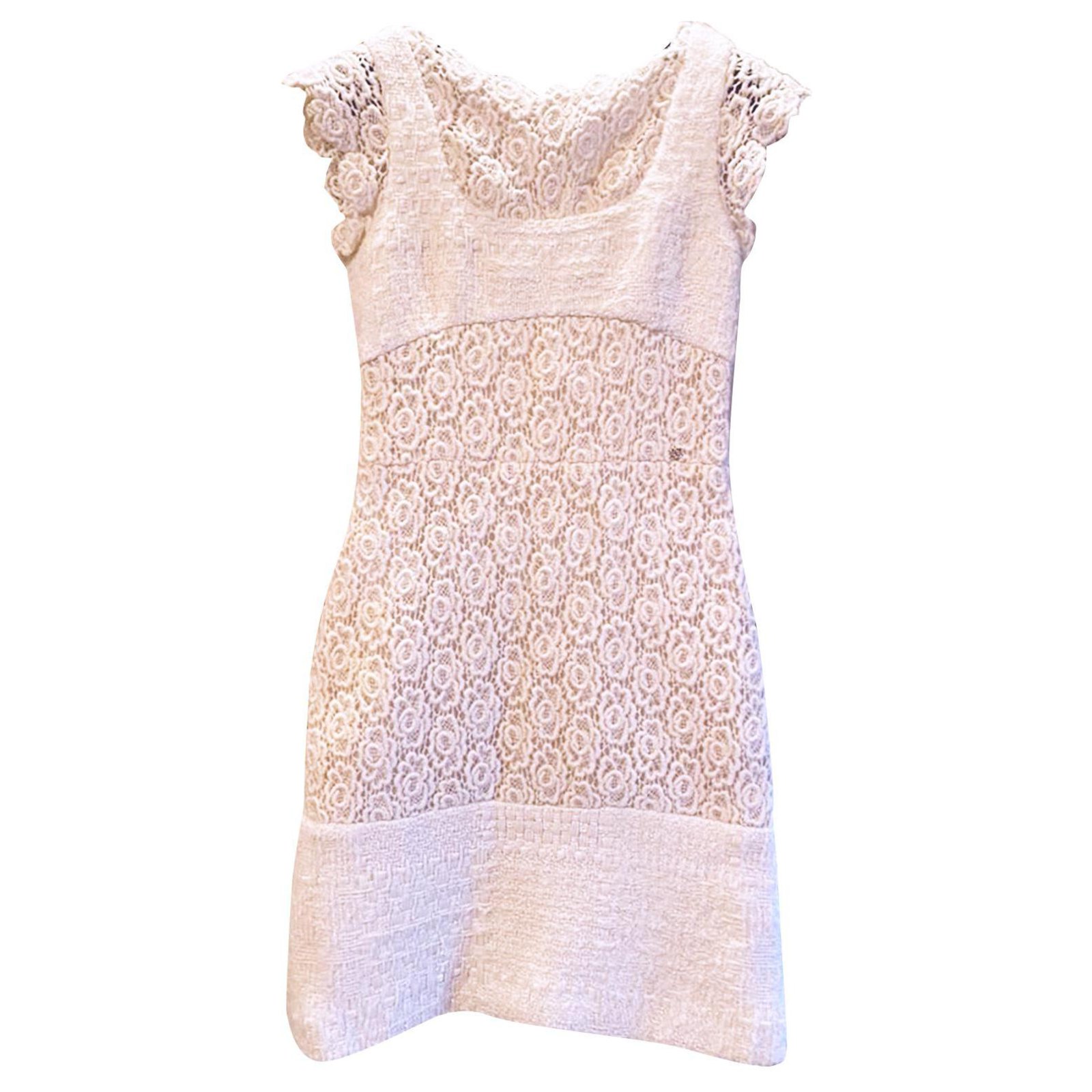 Chanel 8K$ Paris-Salzburg dress Cream Tweed ref.264520 - Joli Closet