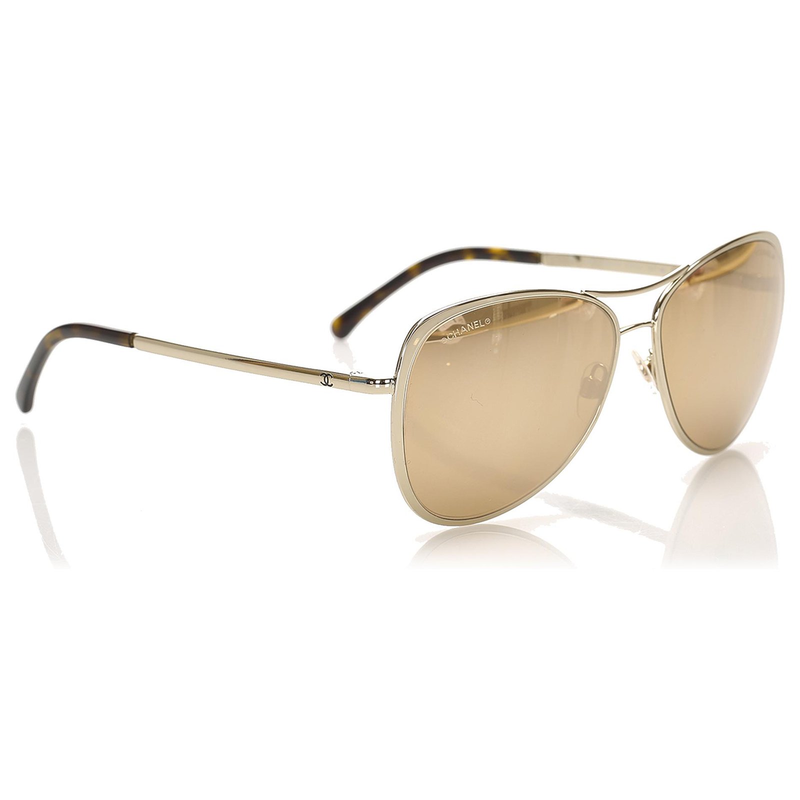 Chanel  Pilot Sunglasses  Gold  Chanel Eyewear  Avvenice