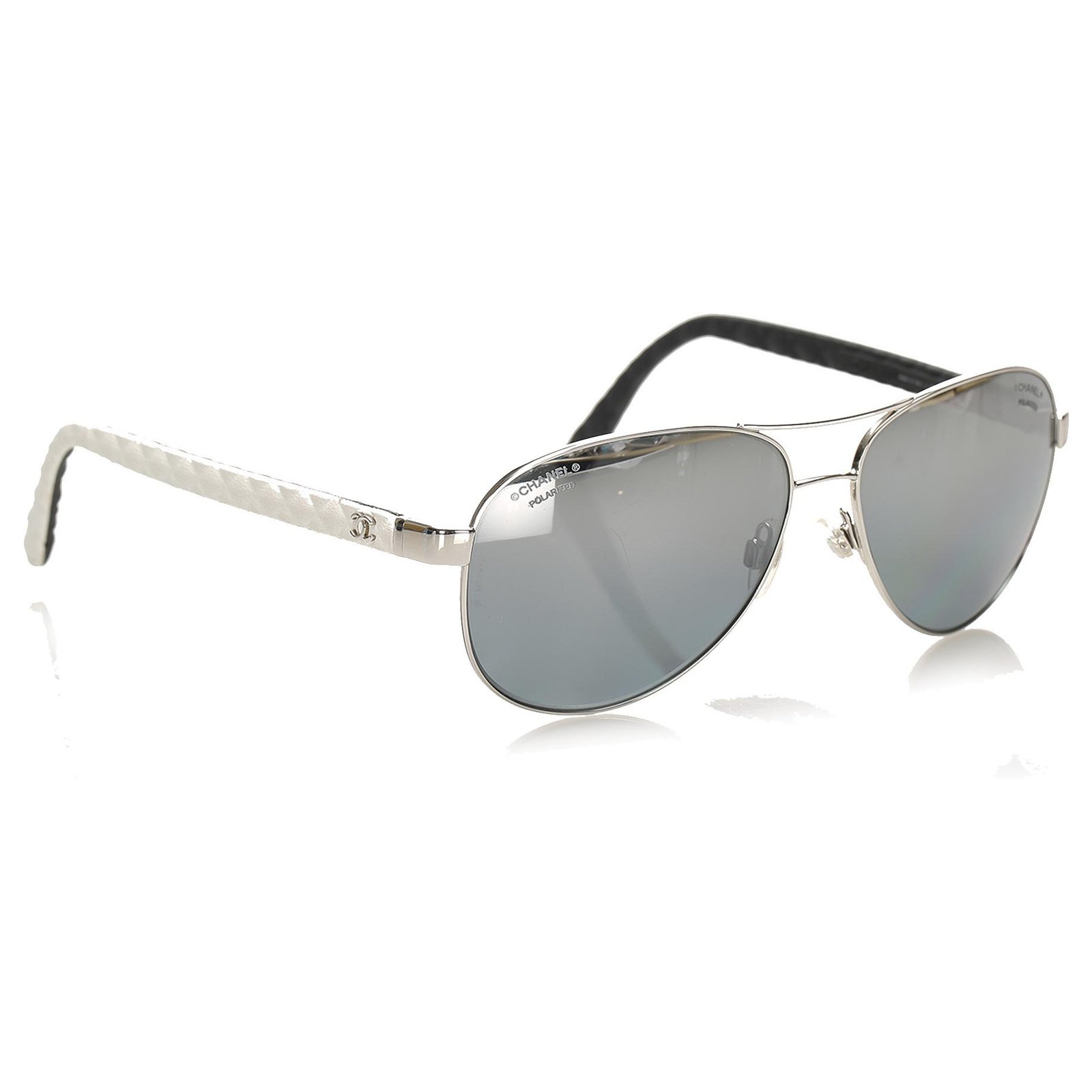 Chanel Black Aviator Tinted Sunglasses