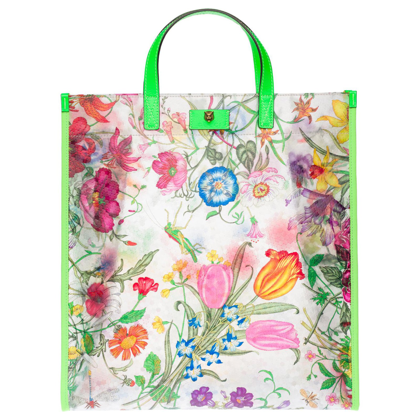 gucci floral tote bolsa