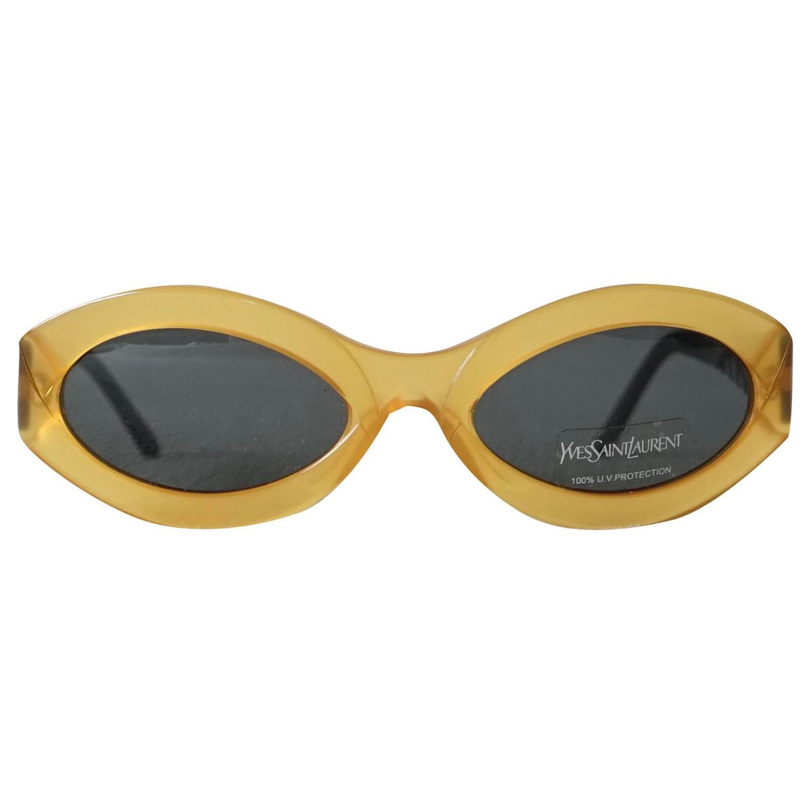 Yves Saint Laurent Occhiali da sole Nero Arancione Plastica ref.266047 -  Joli Closet