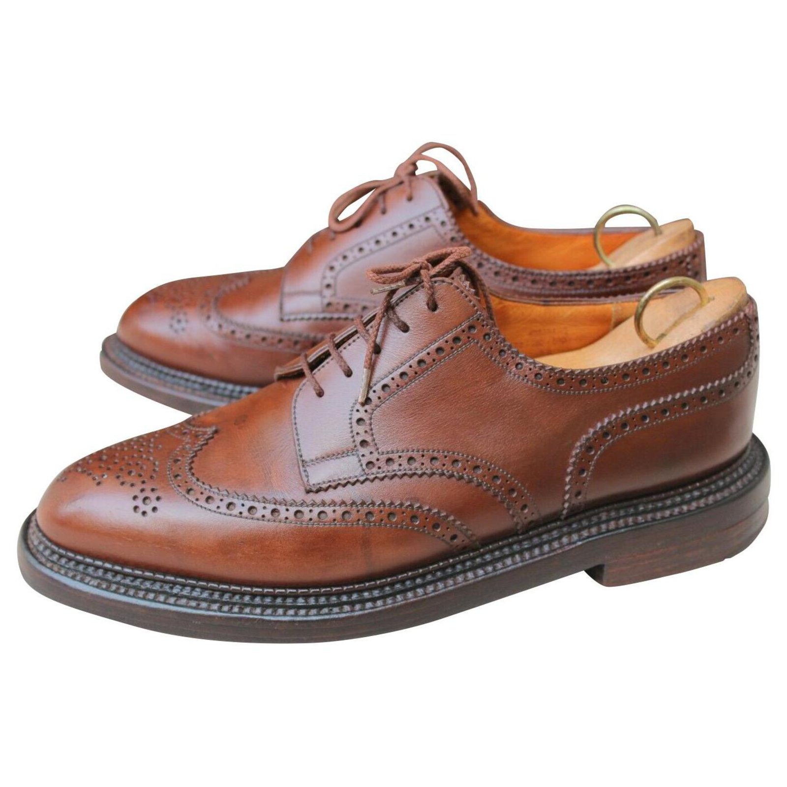 JM WESTON TRIPLE LEATHER SOLE SHOES 8 D Brown ref.266400 - Joli Closet