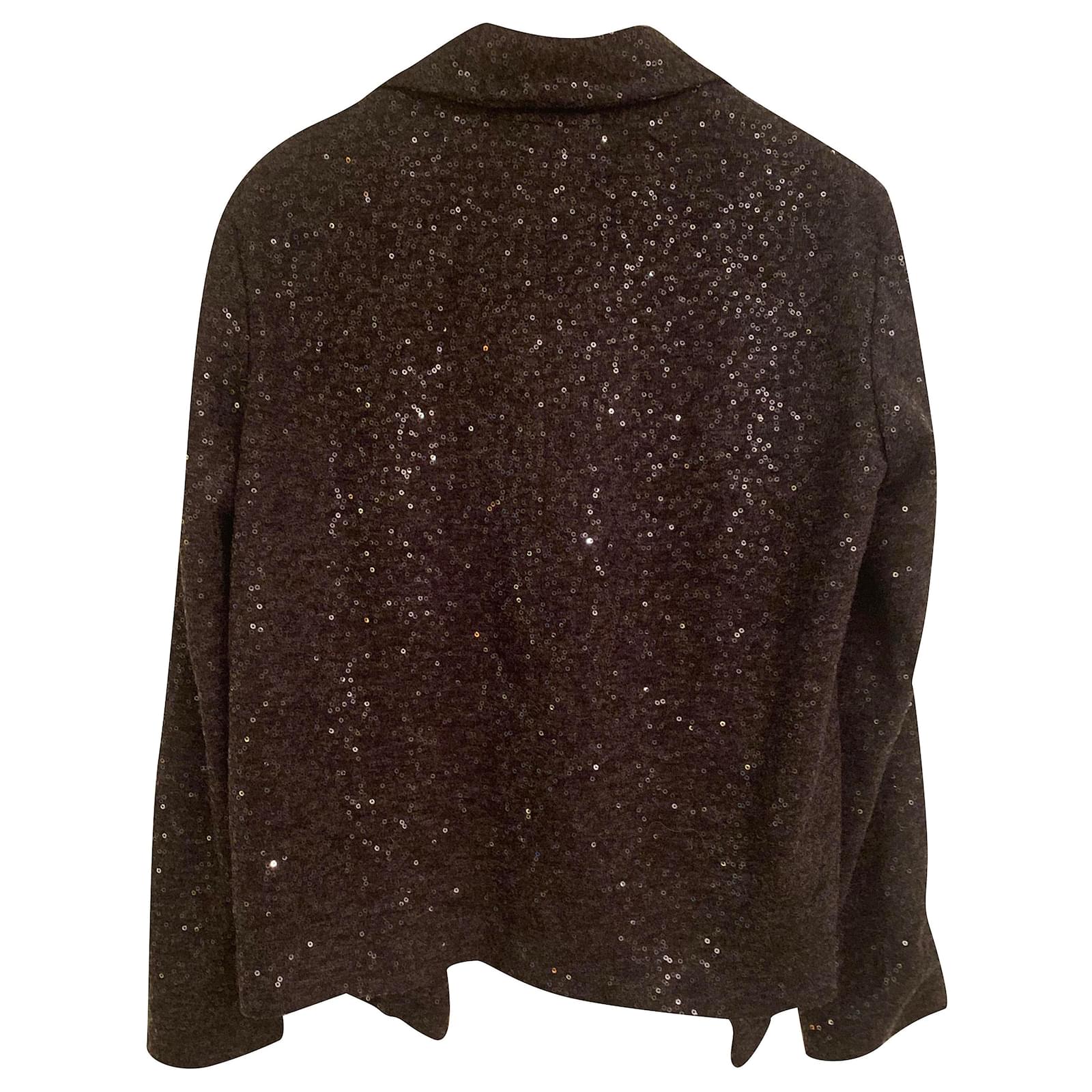 Zara Jackets Black Grey Dark grey Steel Viscose ref.266723 Joli Closet