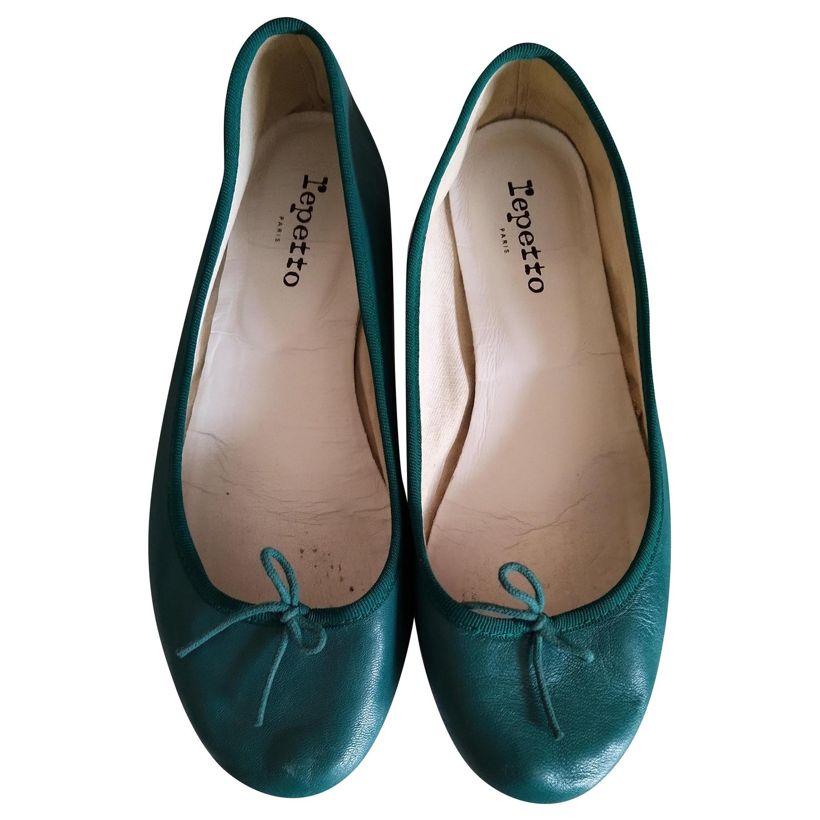 Repetto Ballet flats Green Leather ref.267185 - Joli Closet