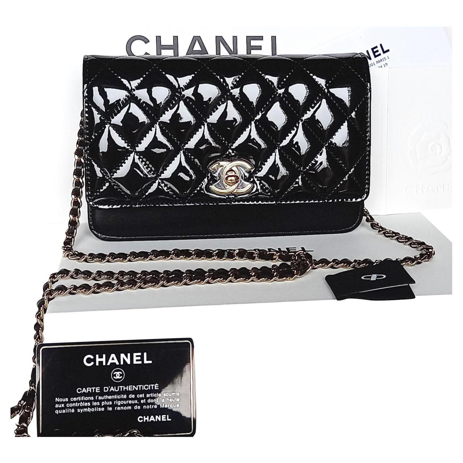 Chanel WALLET ON CHAIN ​​classic. Black Lambskin ref.267900 - Joli Closet