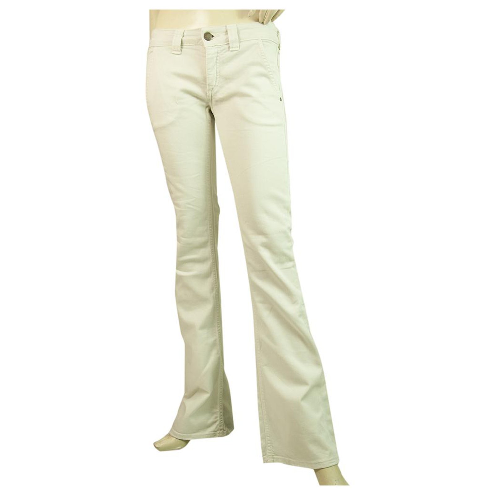 Womens Trousers Slacks and Chinos Dondup Trousers Dondup Cotton Trouser in White Slacks and Chinos 