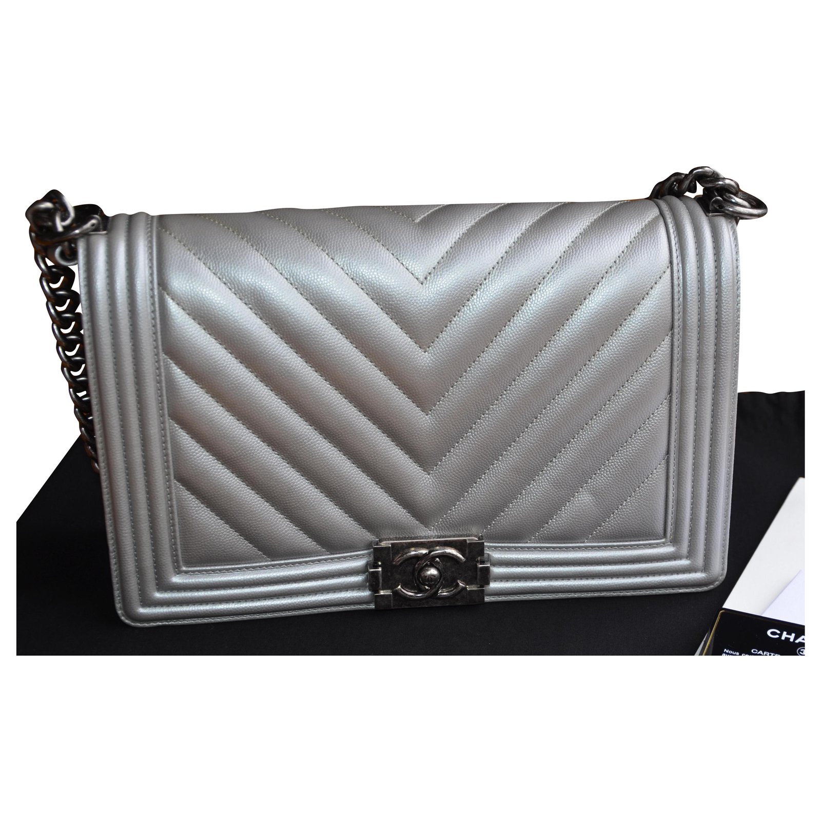 chanel boy chevron bolsa