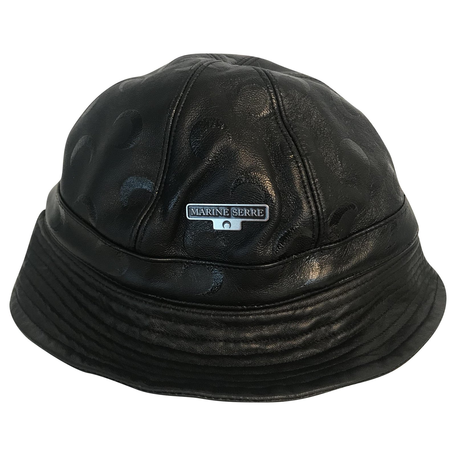 Marine Serre Hats Black Leather ref.268776 - Joli Closet Marine Serre Hats Black Leather ref.268776 - Joli Closet