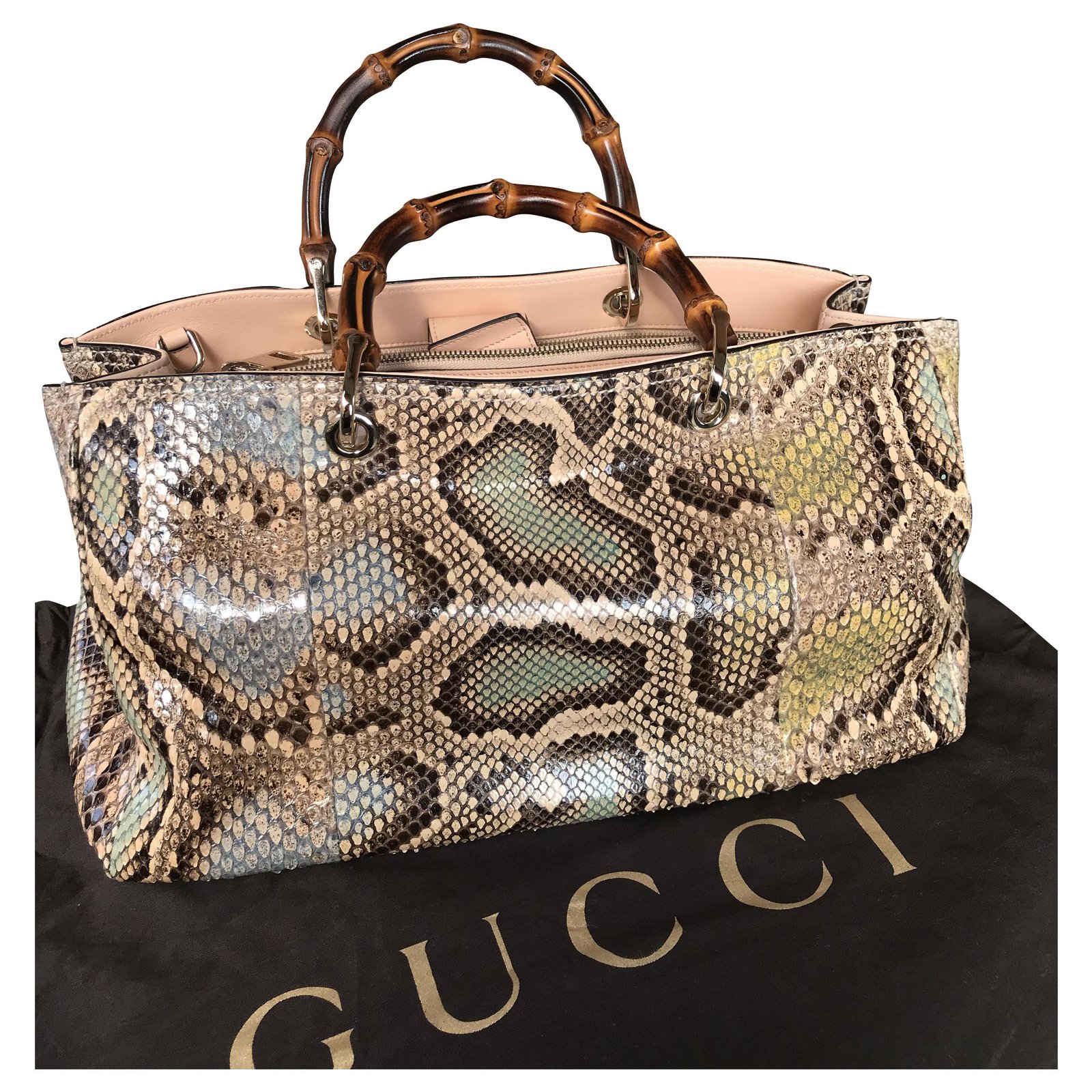 Gucci Bamboo 1947 crocodile mini bag in orange | GUCCI® SG