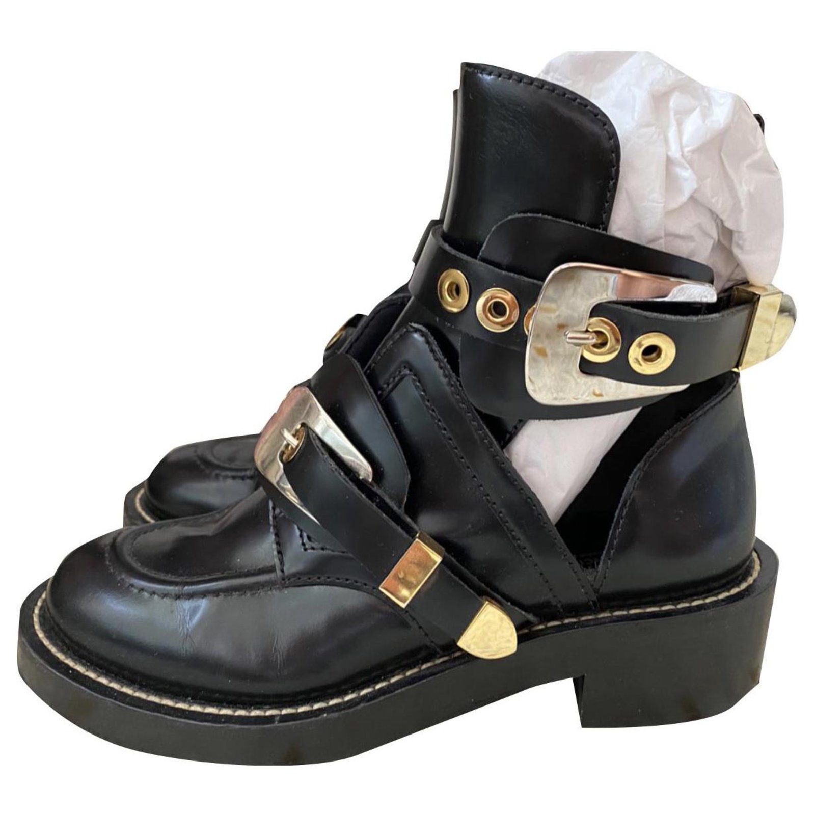 Leather boots Balenciaga Black size 41 EU in Leather - 36234497