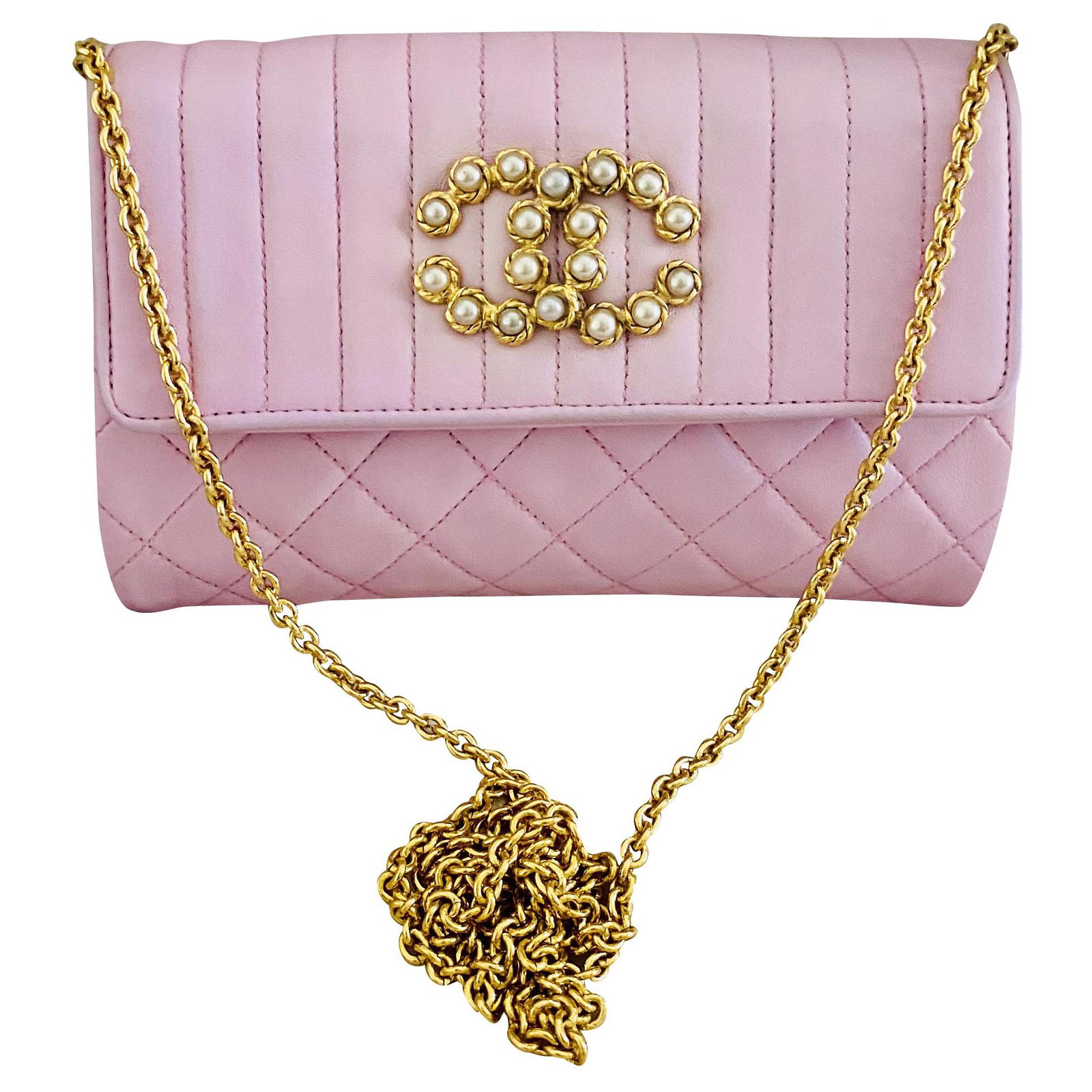 Chanel Vintage Rare Light Pink Pearl Flap Bag Lambskin ref.269302 - Joli  Closet
