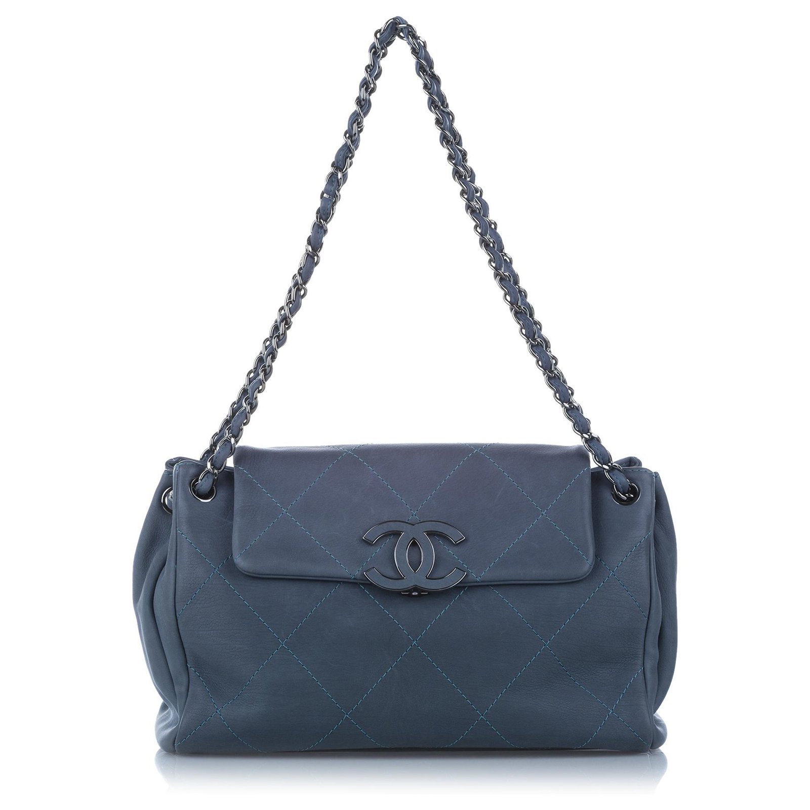 Chanel Blue Wild Stitch Hamptons Accordion Flap Bag Leather Metal  Pony-style calfskin ref.270069 - Joli Closet