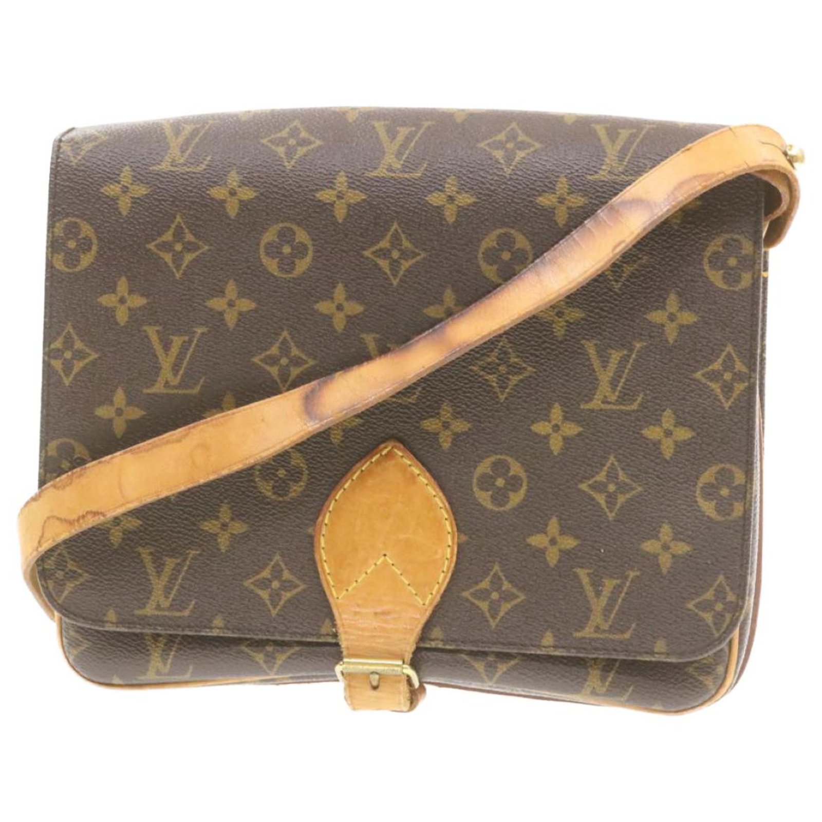 LOUIS VUITTON Monogram Cartouchiere GM Shoulder Bag M51252 LV Auth