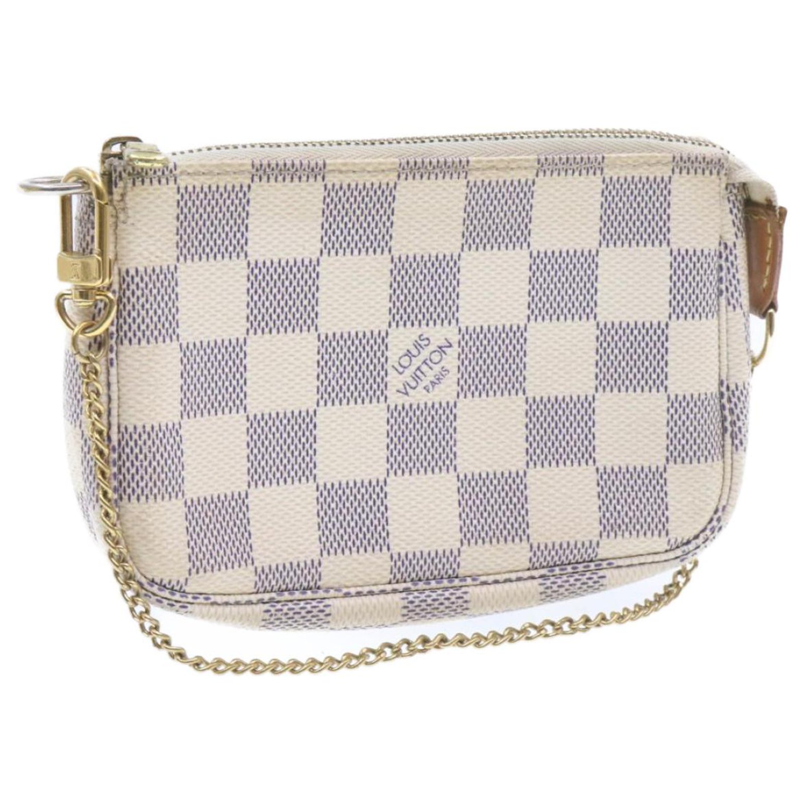 LOUIS VUITTON Damier Azur Mini Pochette Accessoires N58010 LV Auth