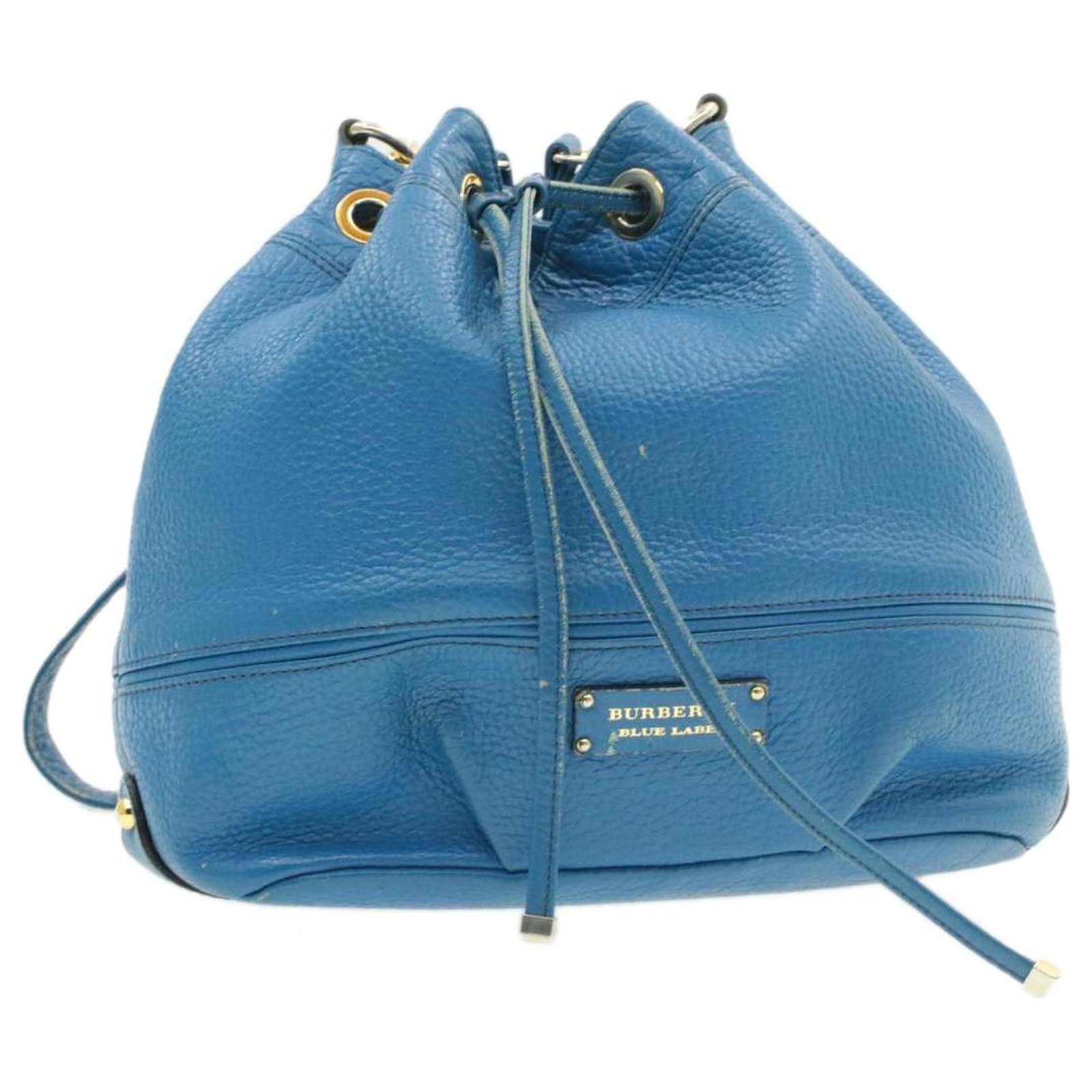 BURBERRY Blue Label Leather Backpack Blue Auth ti264 ref