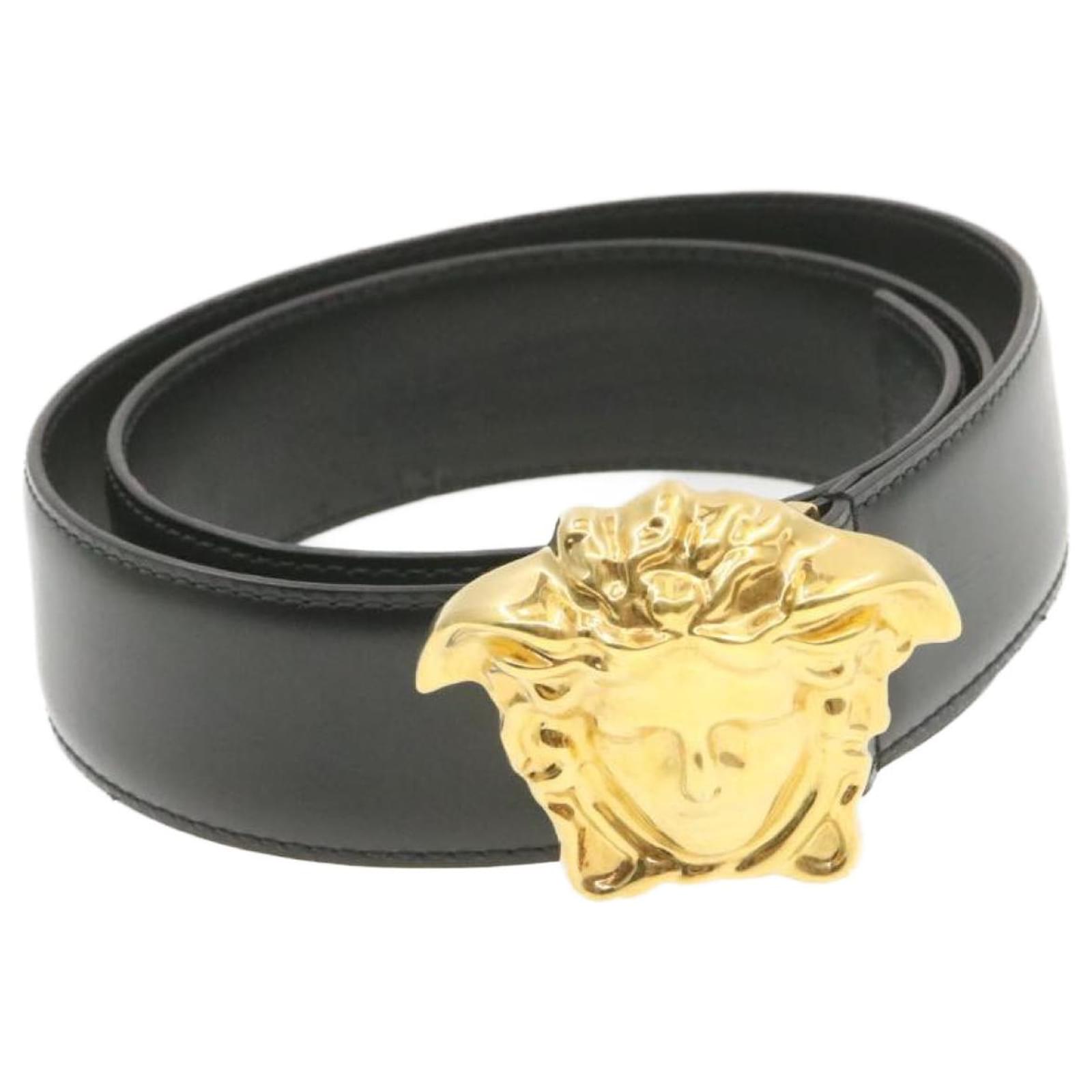 GIANNI VERSACE Medusa Belt Gold Black 