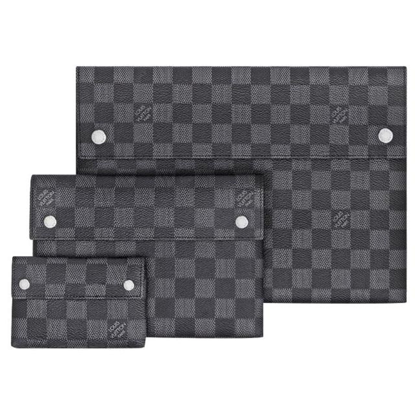 Pochette alpha triple leather small bag Louis Vuitton Black in