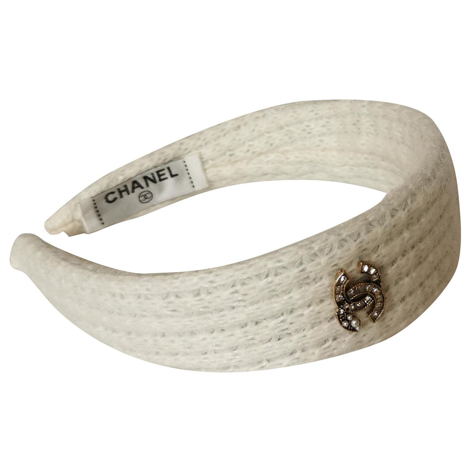 Chanel Hair band White Cloth  - Joli Closet