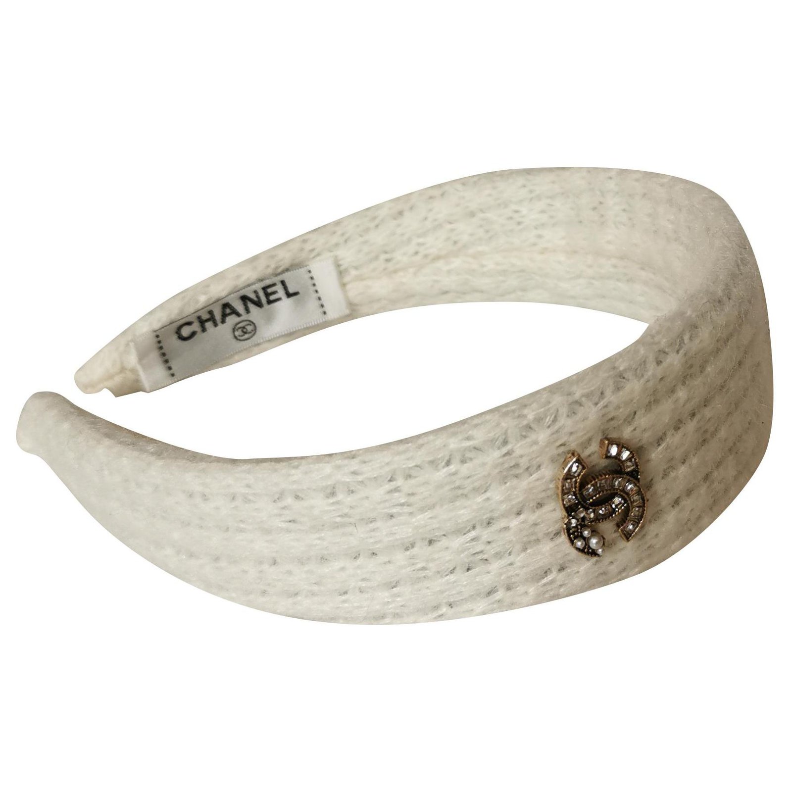 Chanel Hair band White Cloth ref.273047 - Joli Closet